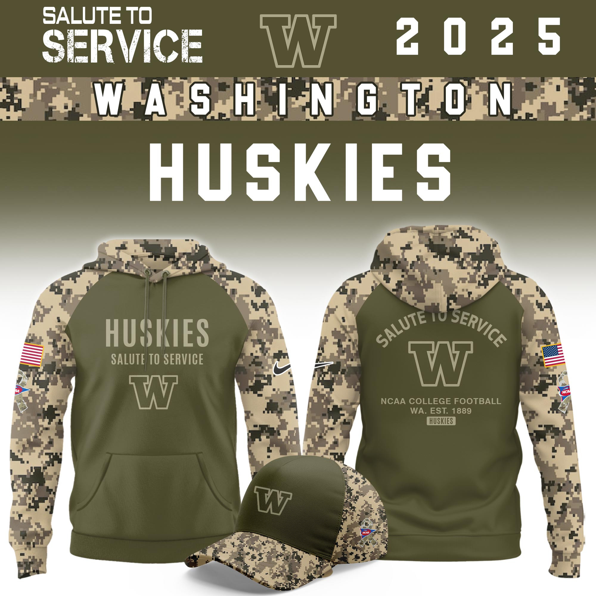 Washington Huskies Salute To Service Limited Hoodie PBE6INK