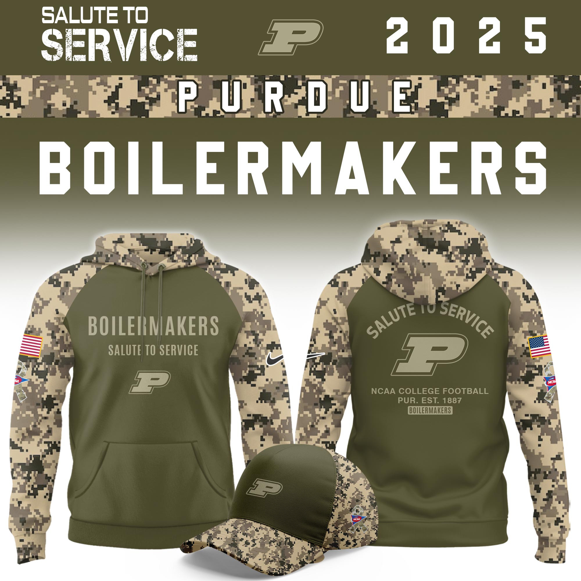Purdue Boilermakers Salute To Service Limited Hoodie PBU4BMP