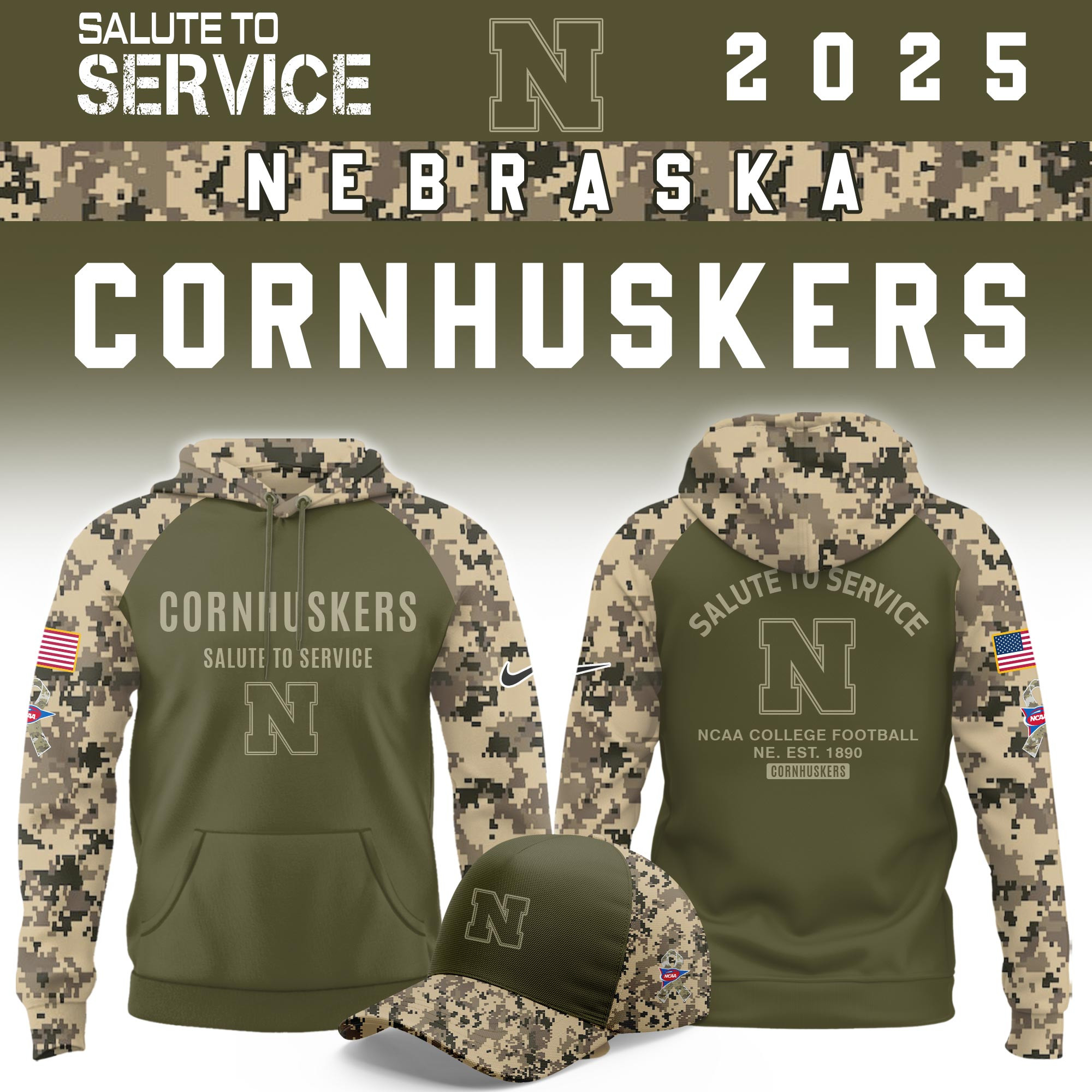 Nebraska Cornhuskers Salute To Service Limited Hoodie PB2FZMJ