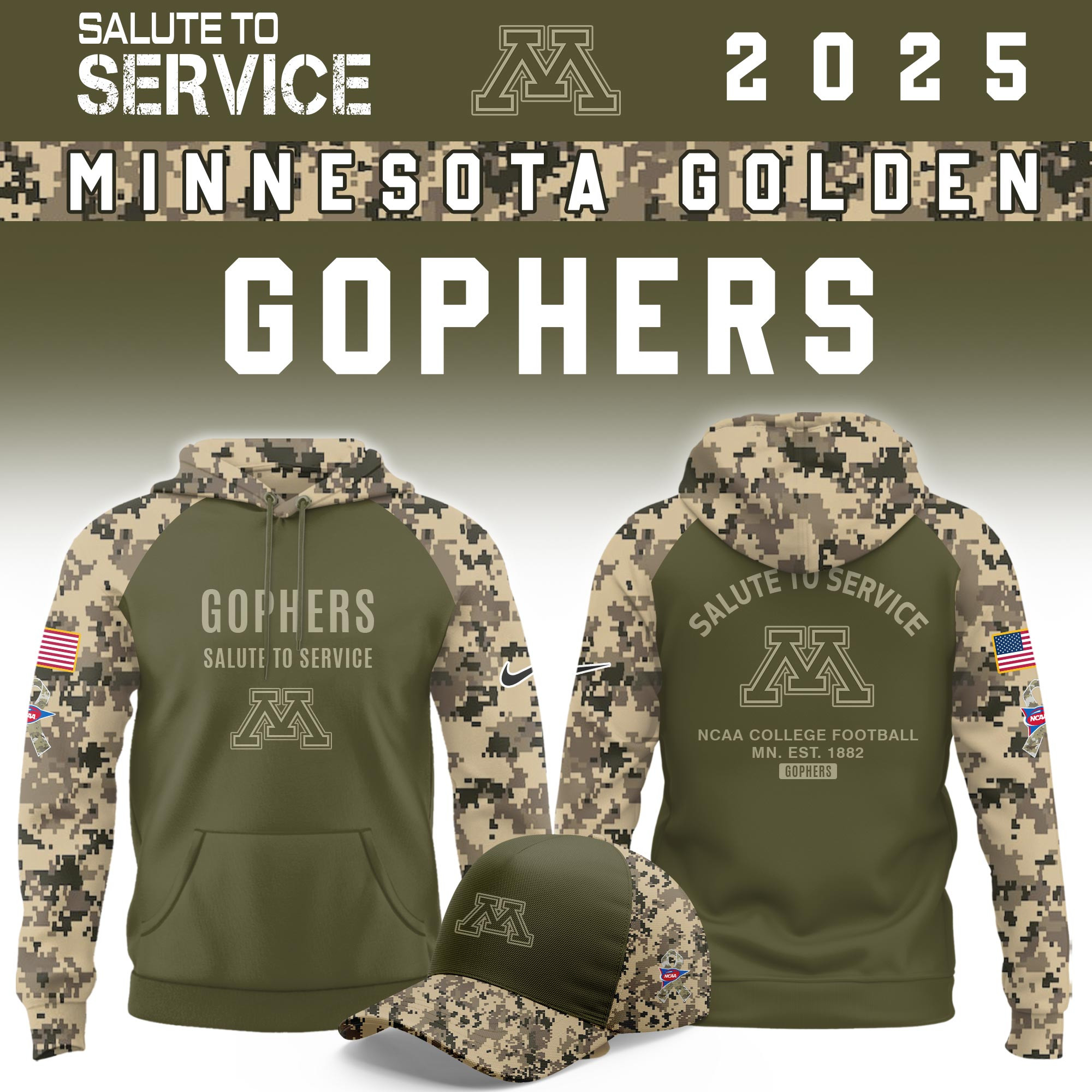 Minnesota Golden Gophers Salute To Service Limited Hoodie PBMQK6O