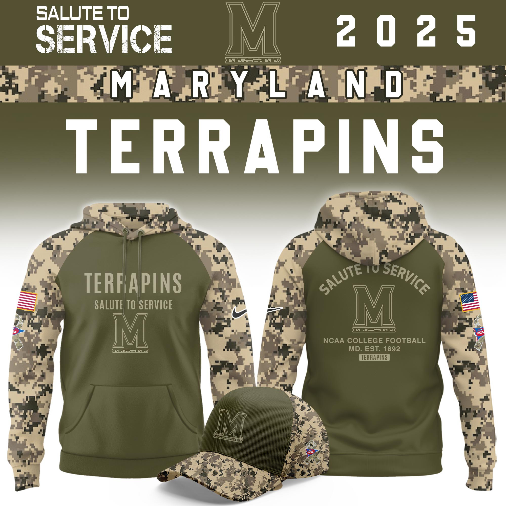 Maryland Terrapins Salute To Service Limited Hoodie PB58XYE