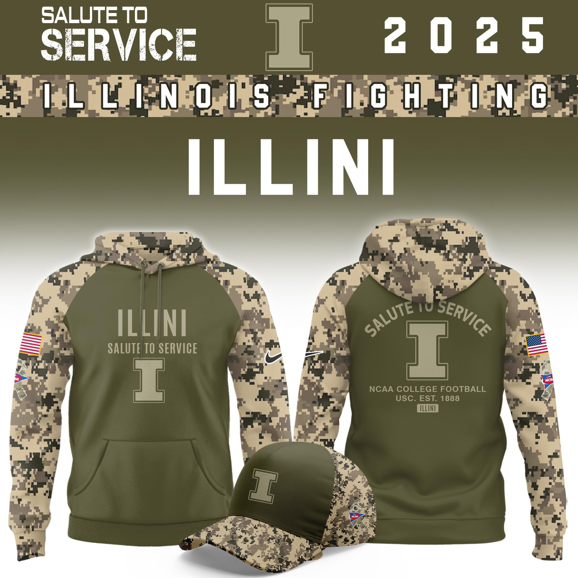 Illinois Fighting Illini Salute To Service Limited Hoodie PB7S5UR