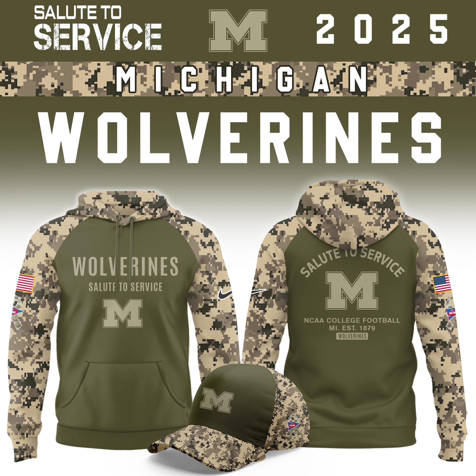 Michigan Wolverines Salute To Service Limited Hoodie PBO3V58