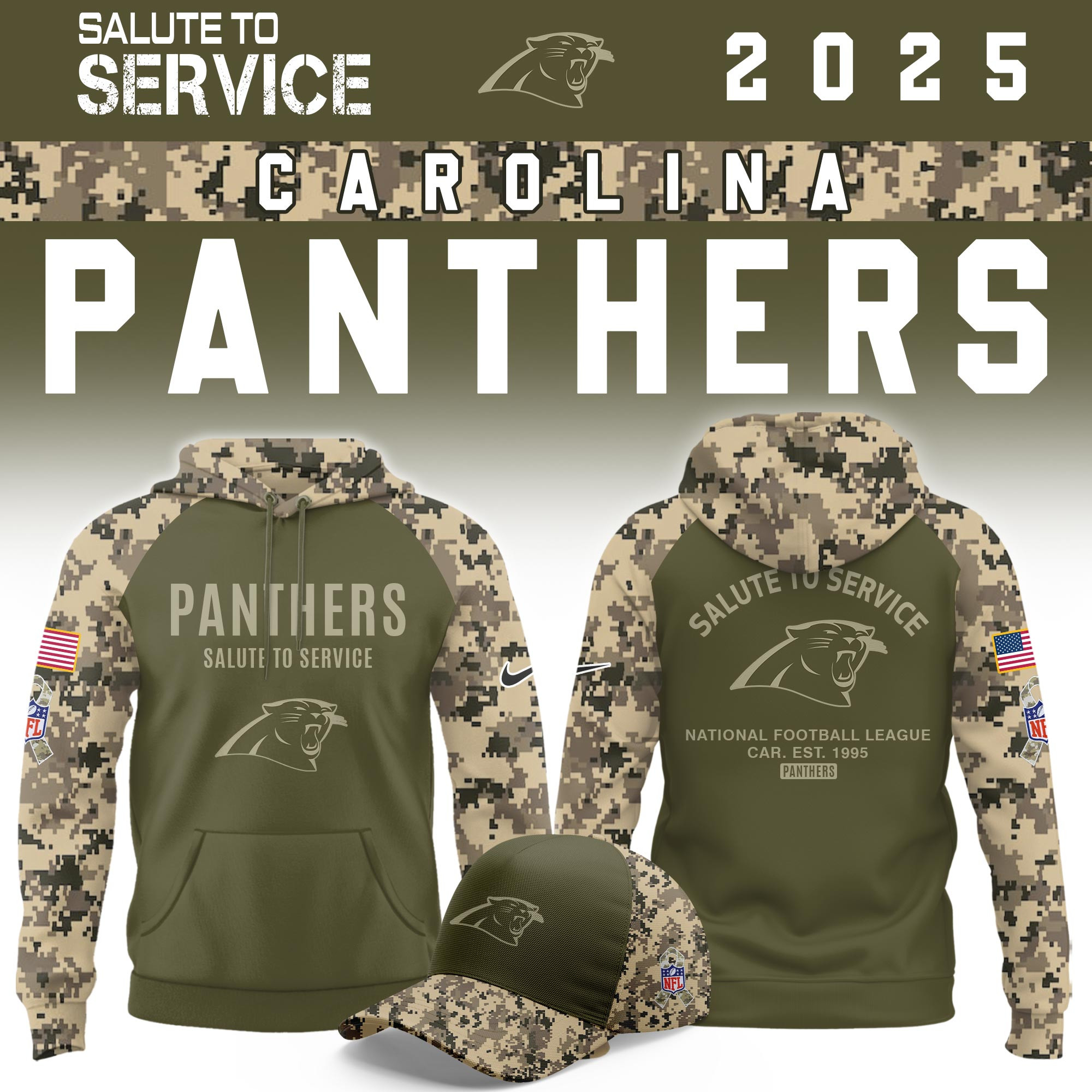 Carolina Panthers Salute To Service Limited Hoodie PBV2C15