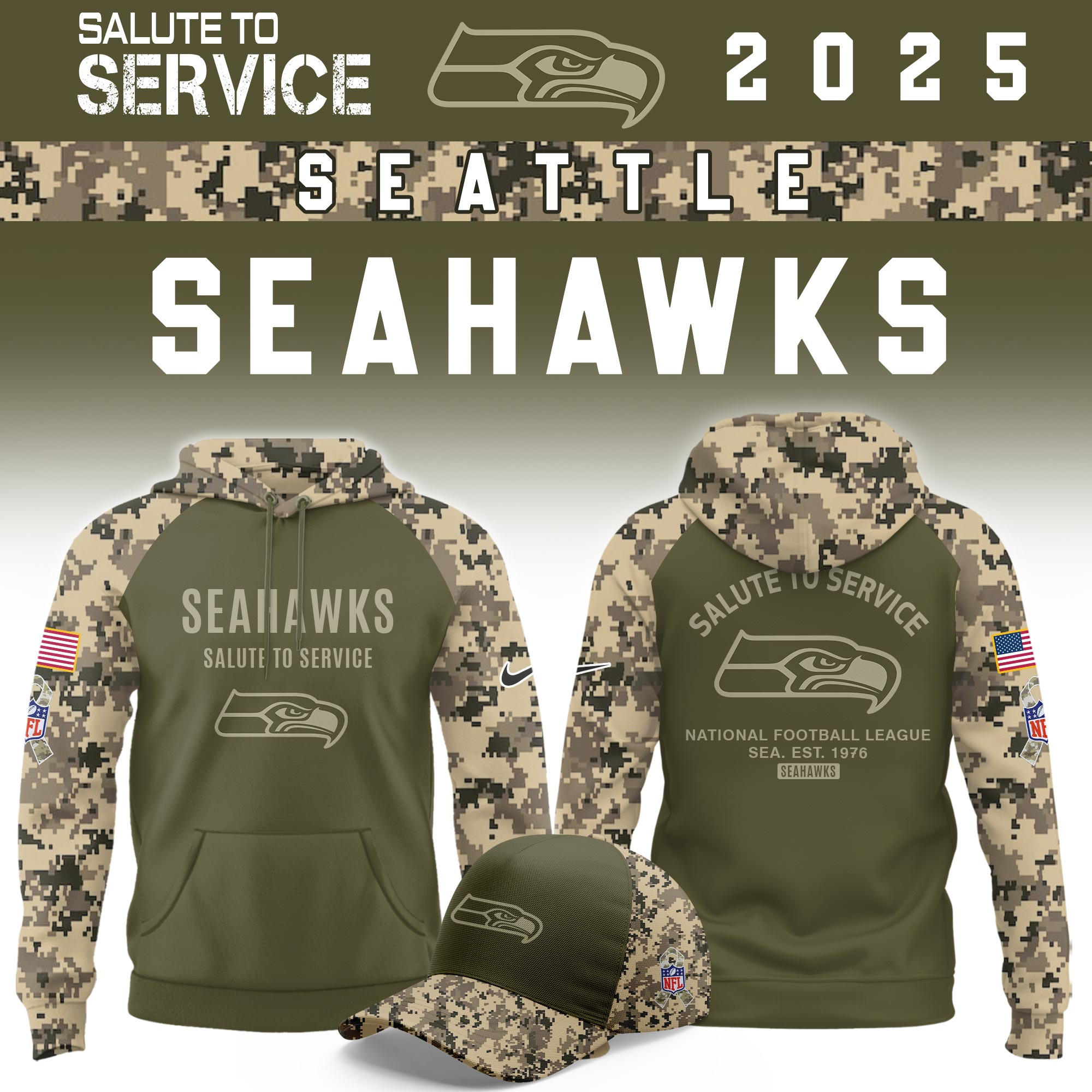 Seattle Seahawks Salute To Service Limited Hoodie PB0DBVE