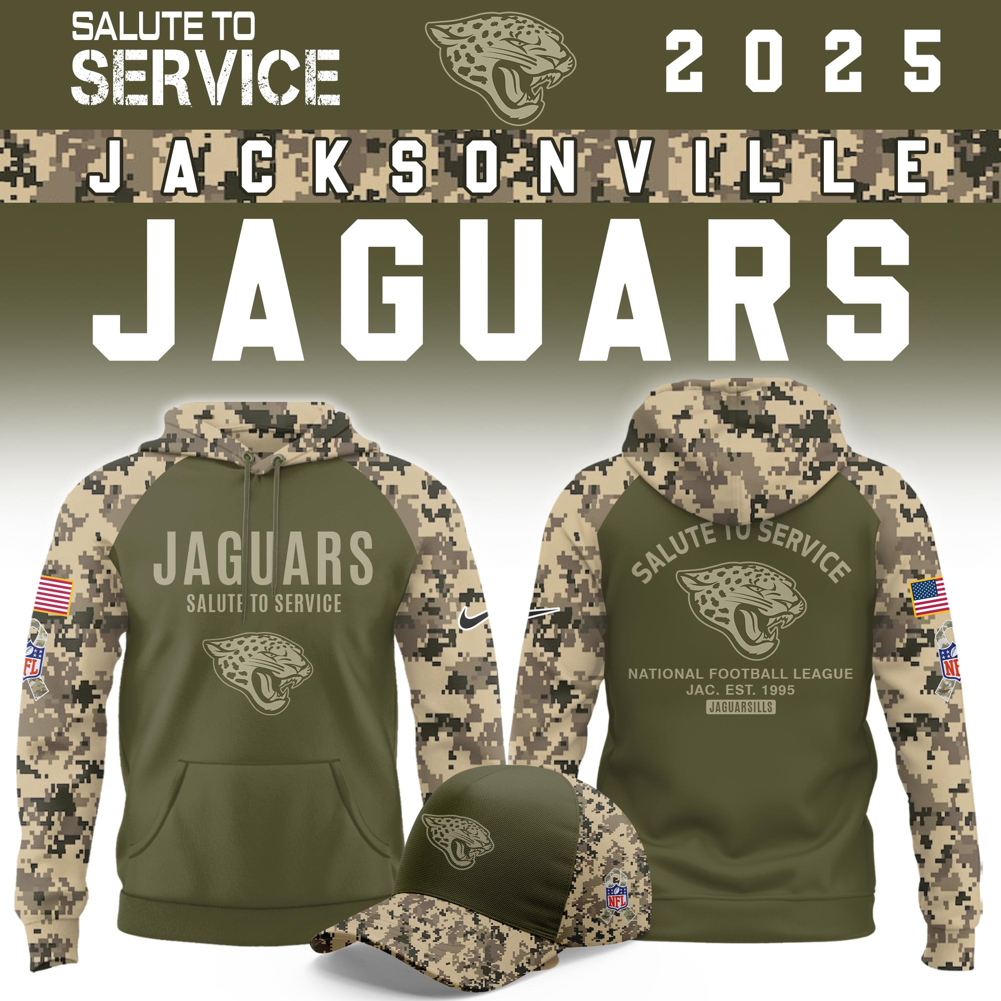 Jacksonville Jaguars Salute To Service Limited Hoodie PB8GFF9