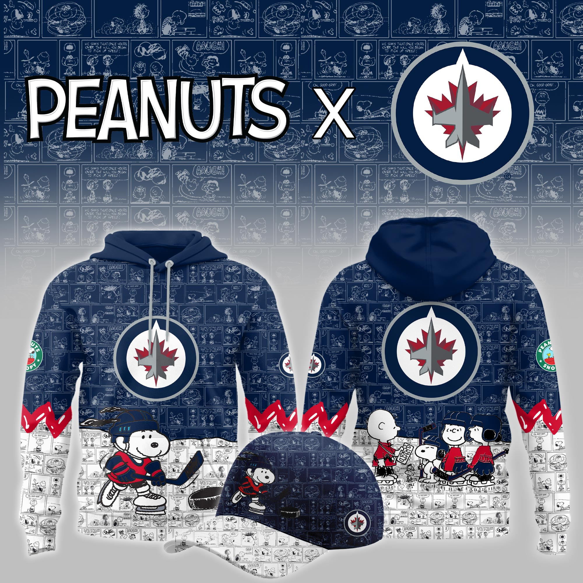 Winnipeg Jets Peanuts Night Limited Hoodie PBQNQVG