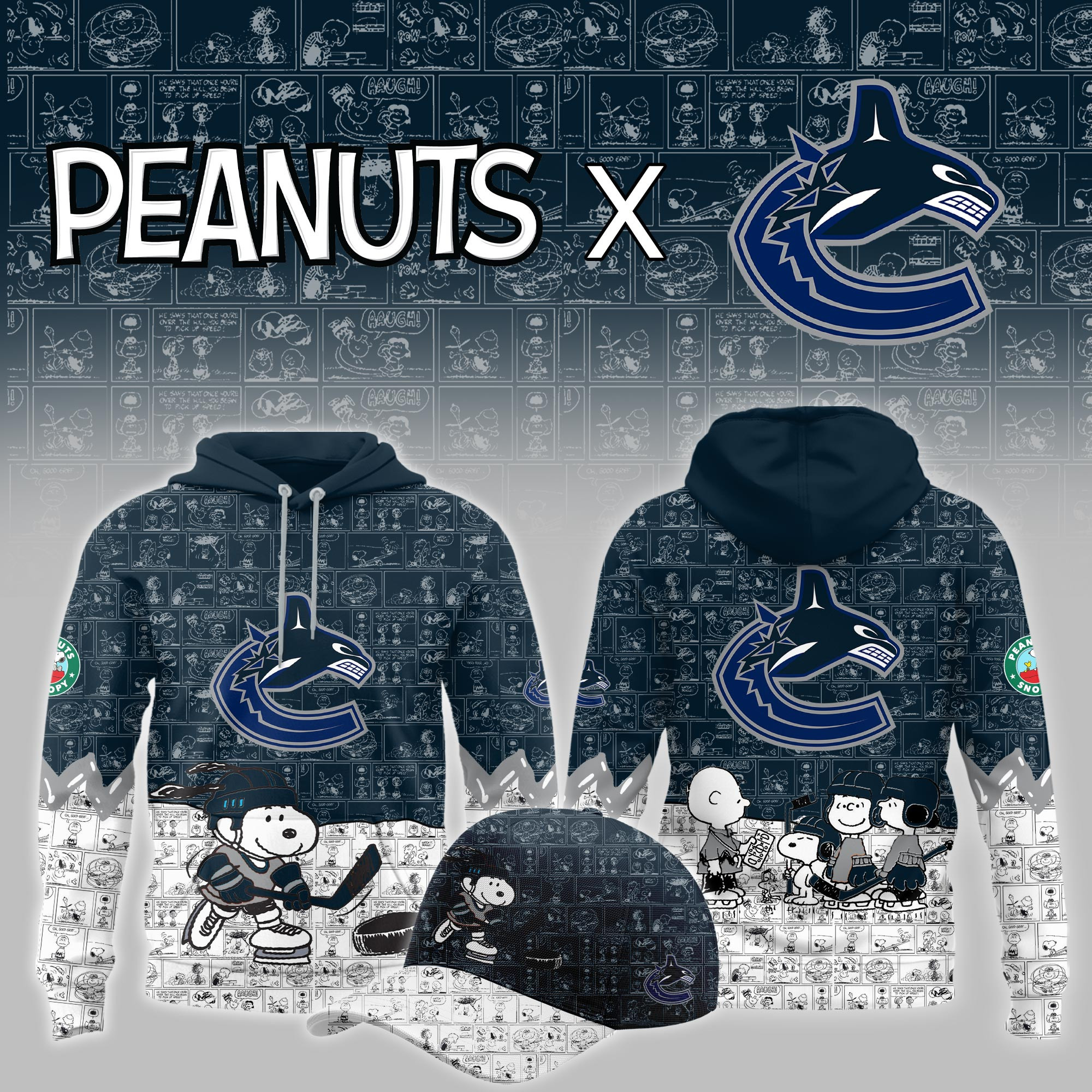 Vancouver Canucks Peanuts Night Limited Hoodie PBI7O38