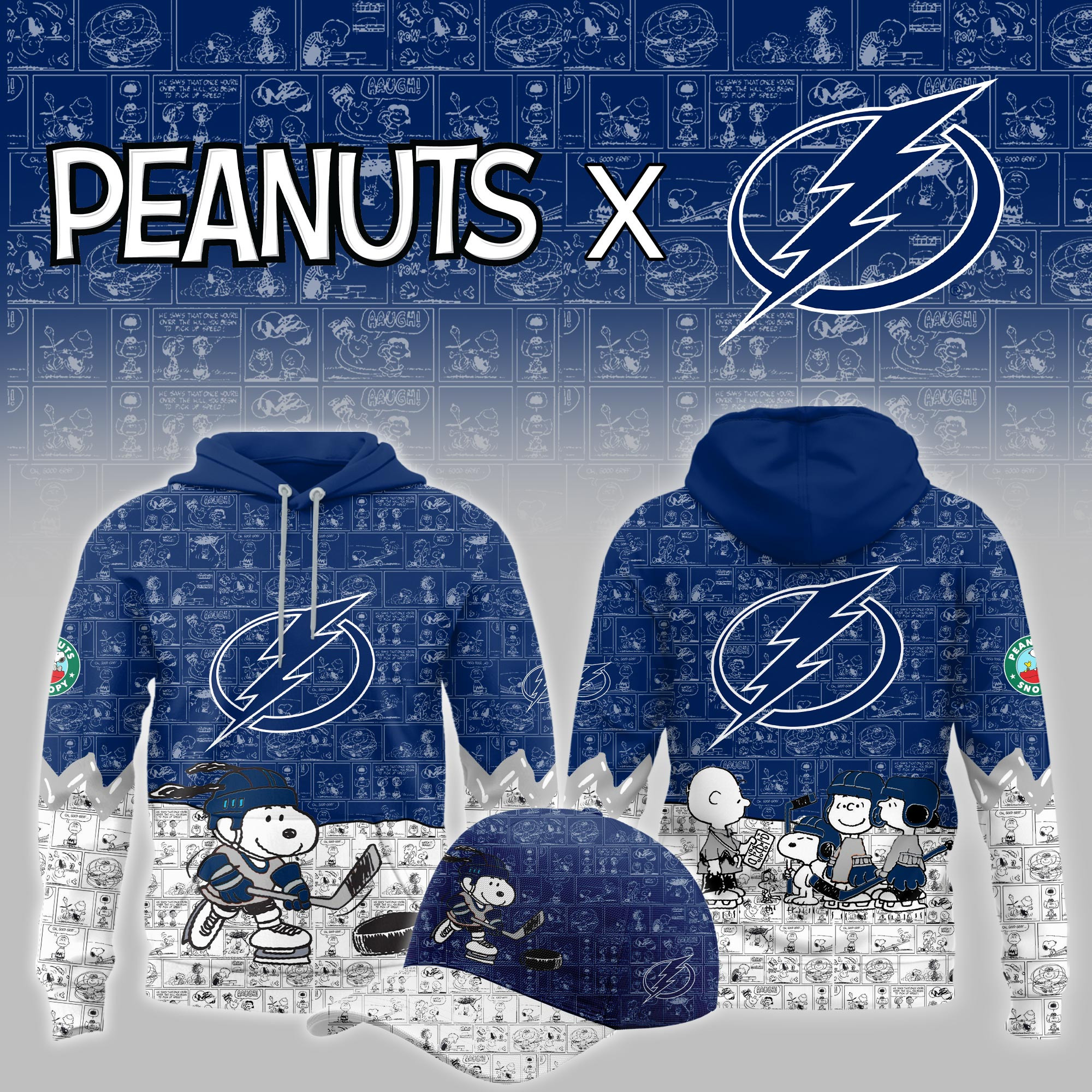 Tampa Bay Lightning Peanuts Night Limited Hoodie PBPWHMT