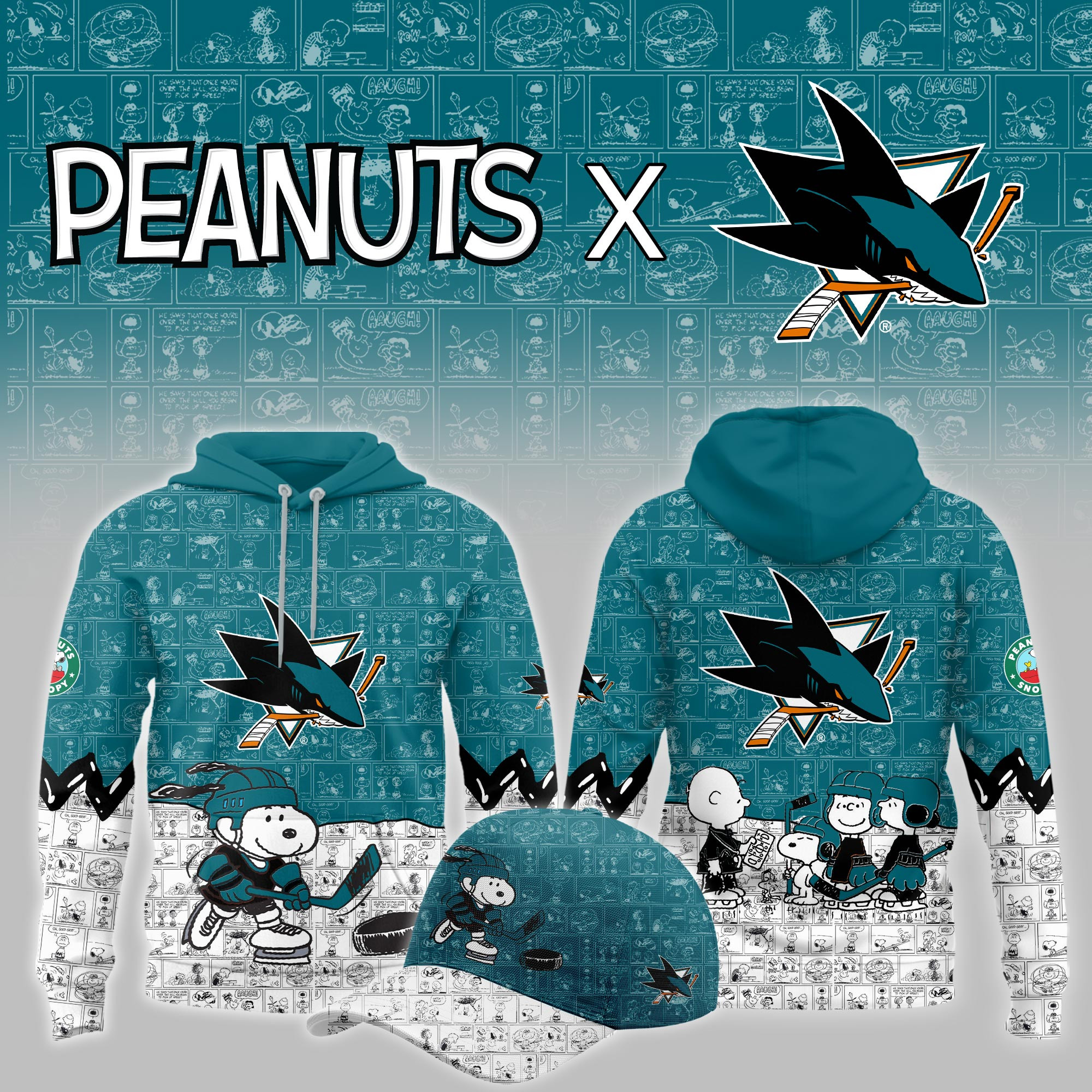 San Jose Sharks Peanuts Night Limited Hoodie PB6N35G