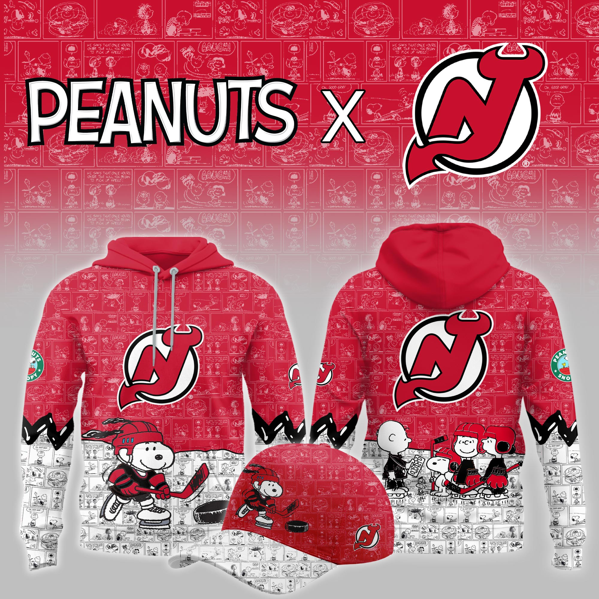 New Jersey Devils Peanuts Night Limited Hoodie PB72QA7