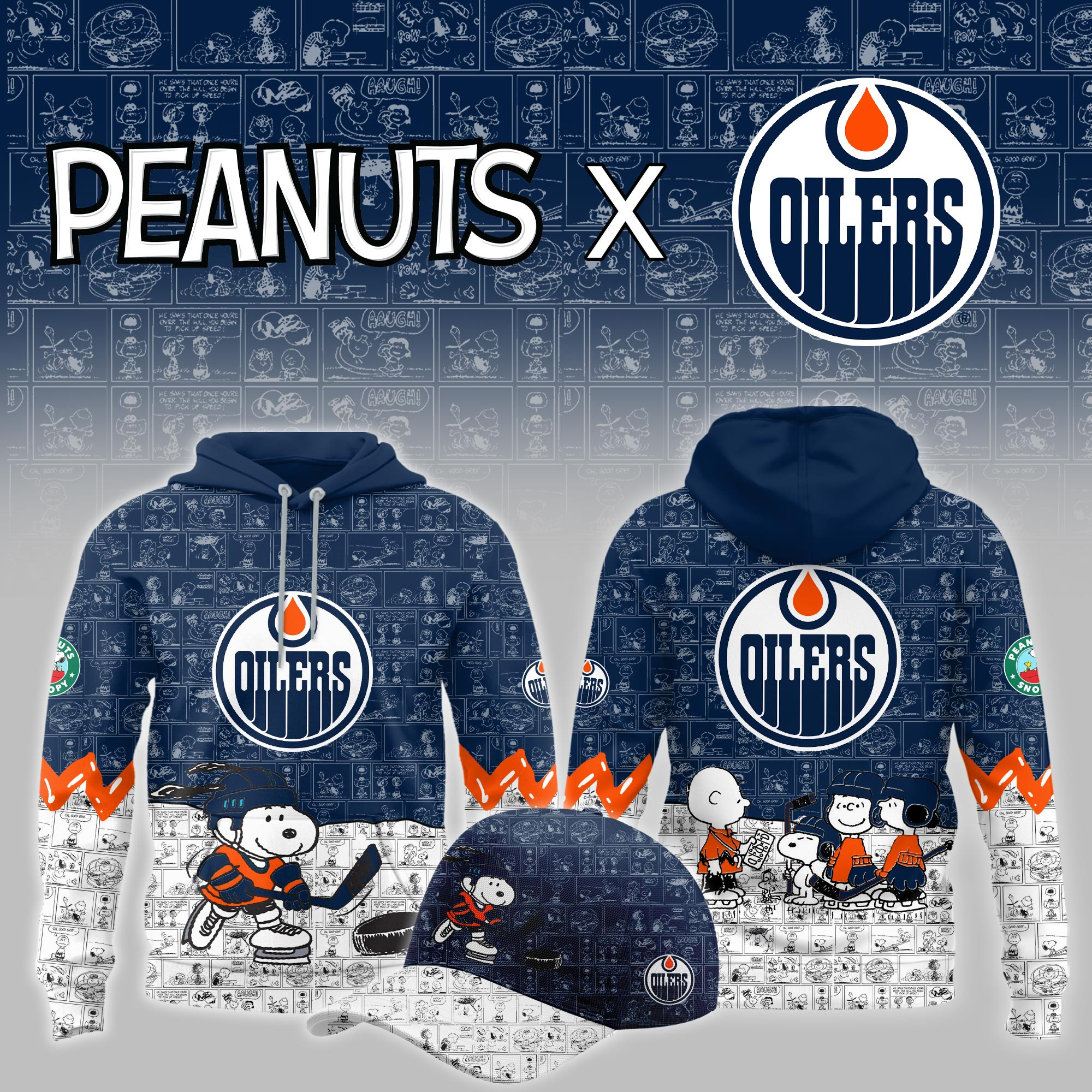 Edmonton Oilers Peanuts Night Limited Hoodie PBM6JDY
