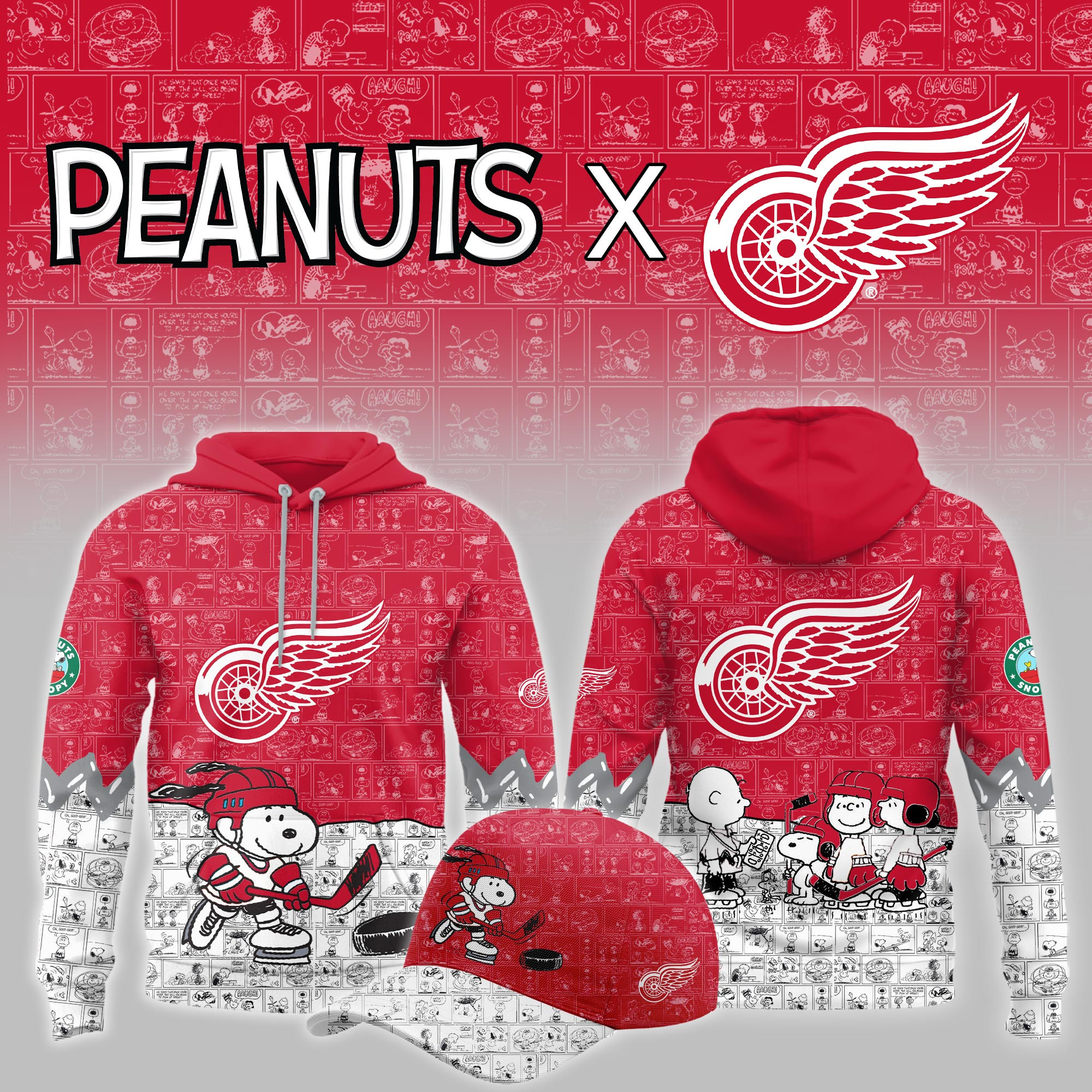 Detroit Red Wings Peanuts Night Limited Hoodie PBMUWKL