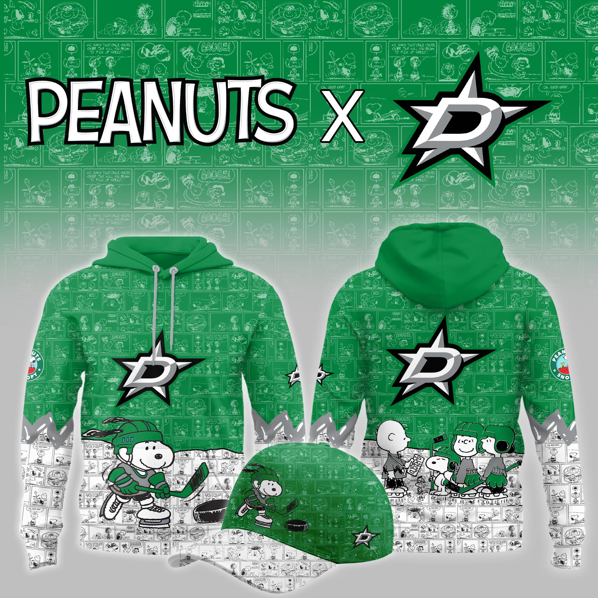 Dallas Stars Peanuts Night Limited Hoodie PBT1C7V