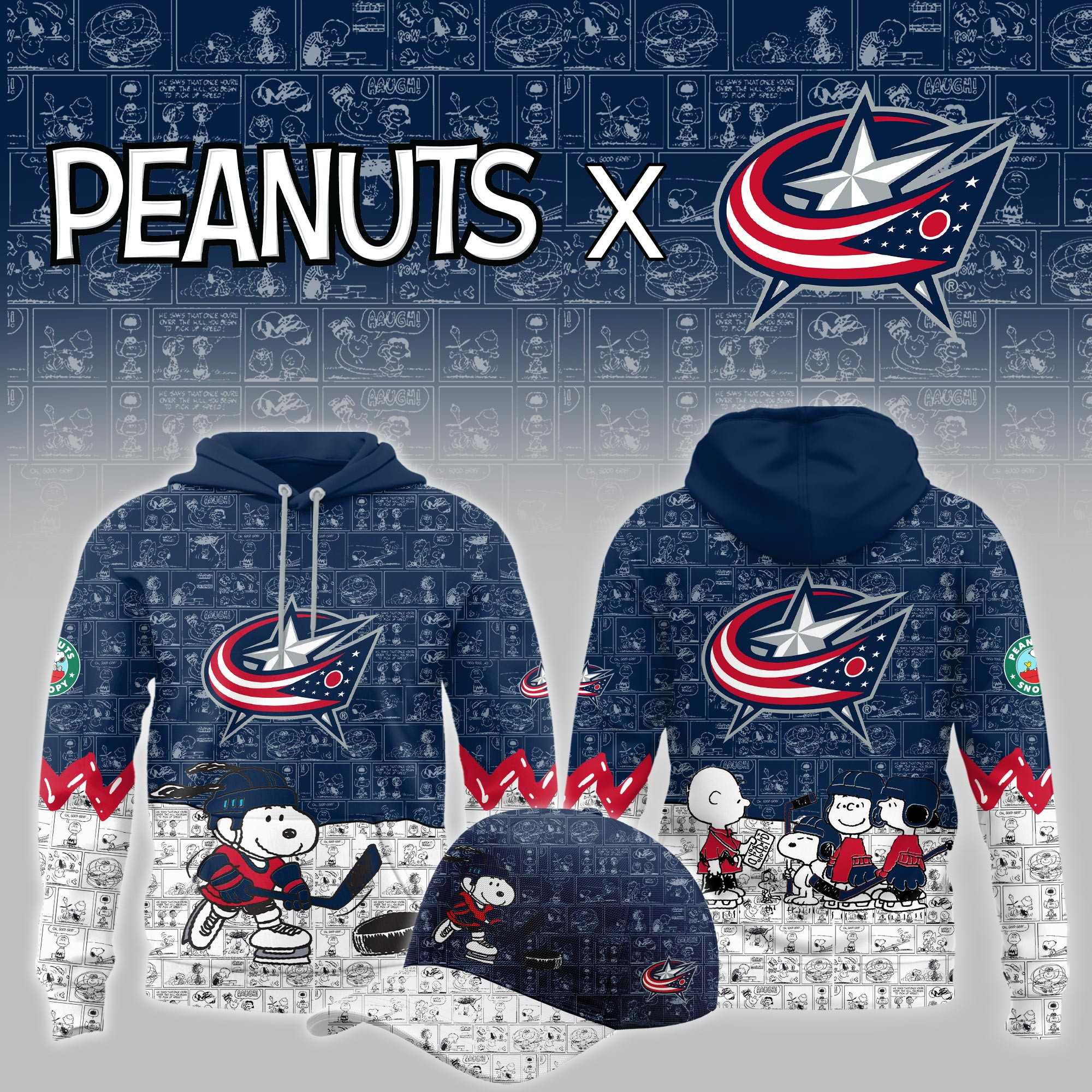 Columbus Blue Jackets Peanuts Night Limited Hoodie PBZFN09