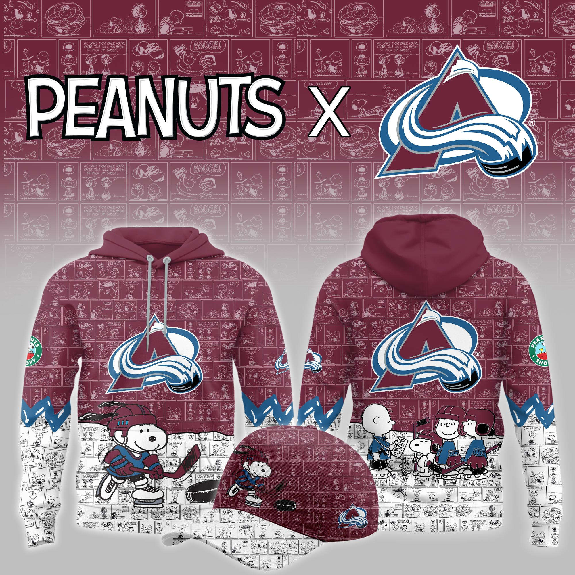 Colorado Avalanche Peanuts Night Limited Hoodie PBERC8R