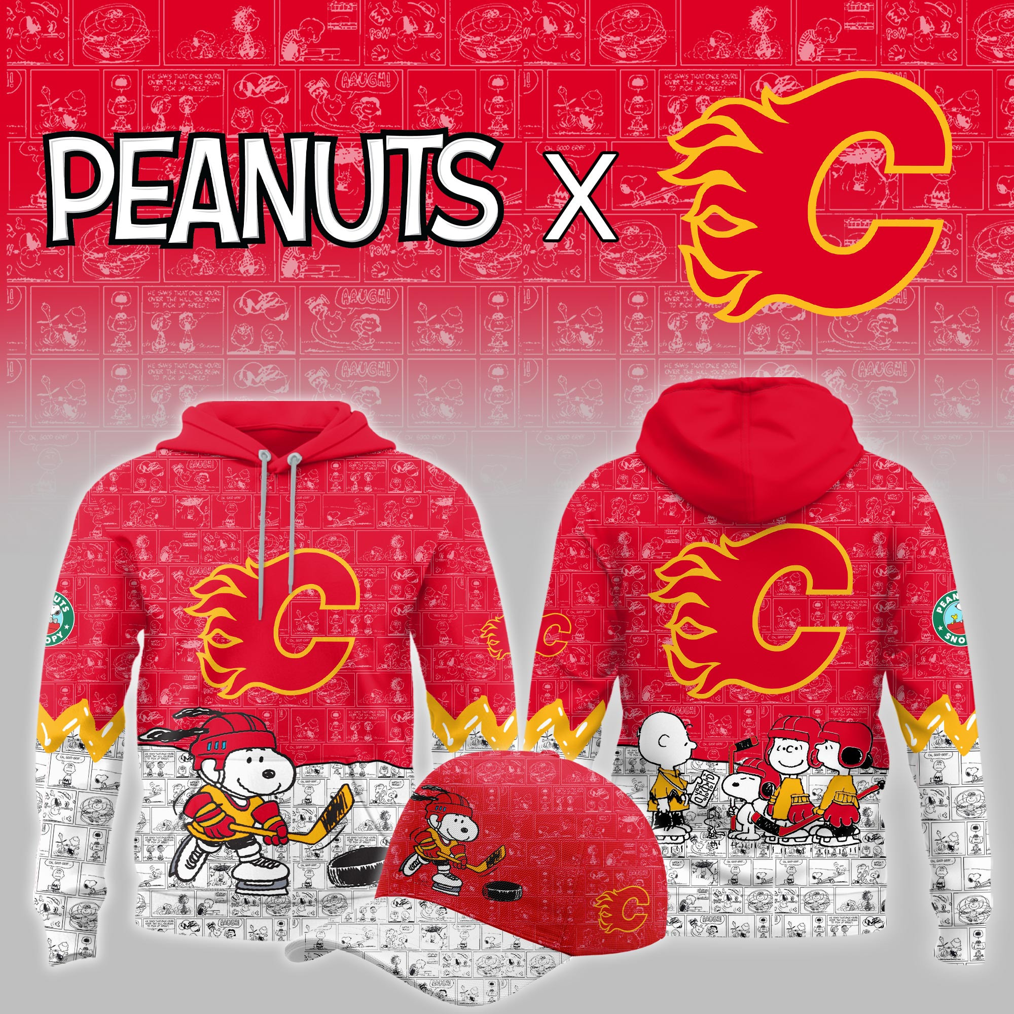 Calgary Flames Peanuts Night Limited Hoodie PBL5073