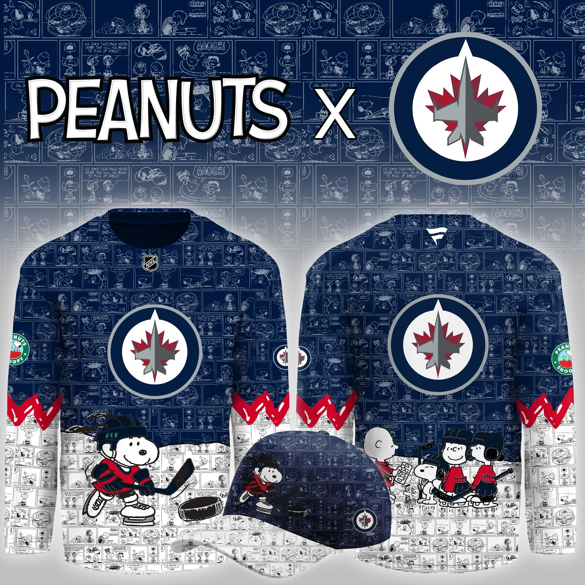 Winnipeg Jets Peanuts Night Limited Hockey Jersey PB62URV