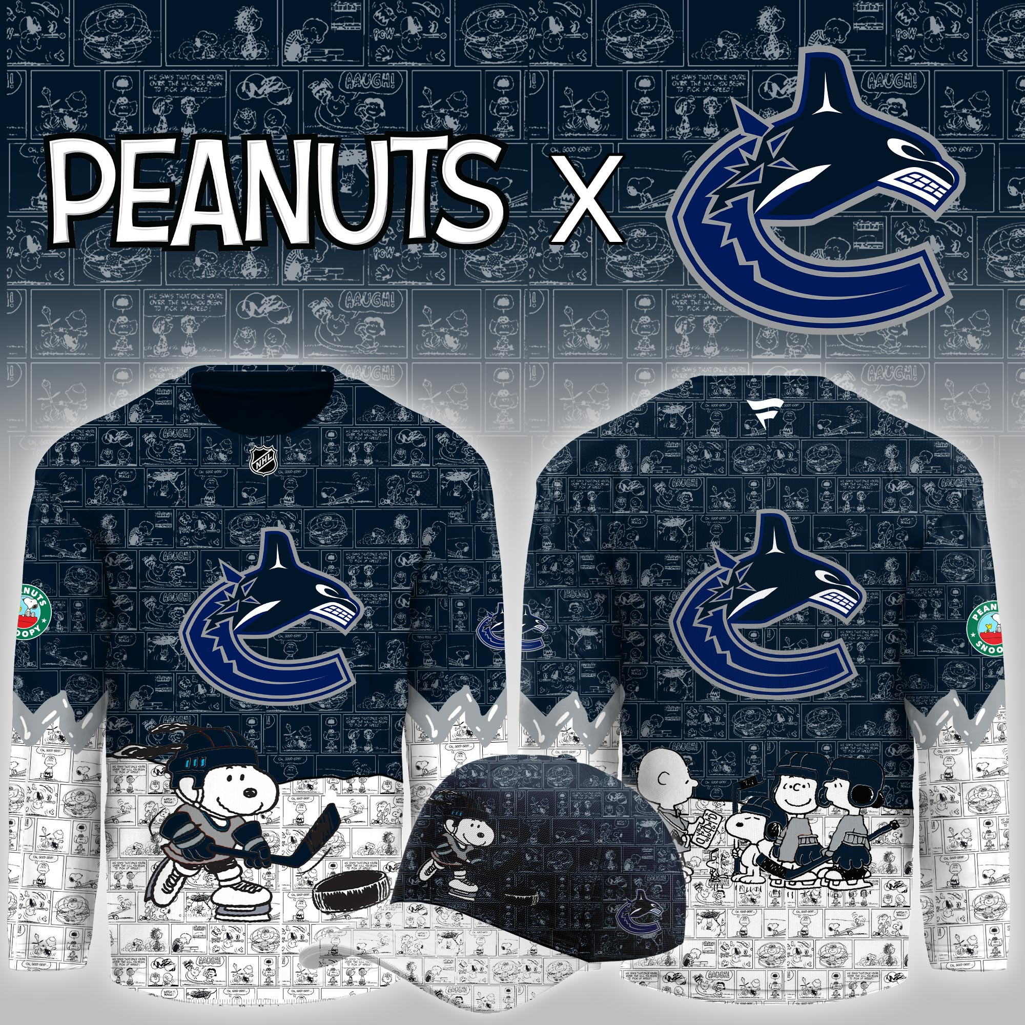 Vancouver Canucks Peanuts Night Limited Hockey Jersey PB87GF3
