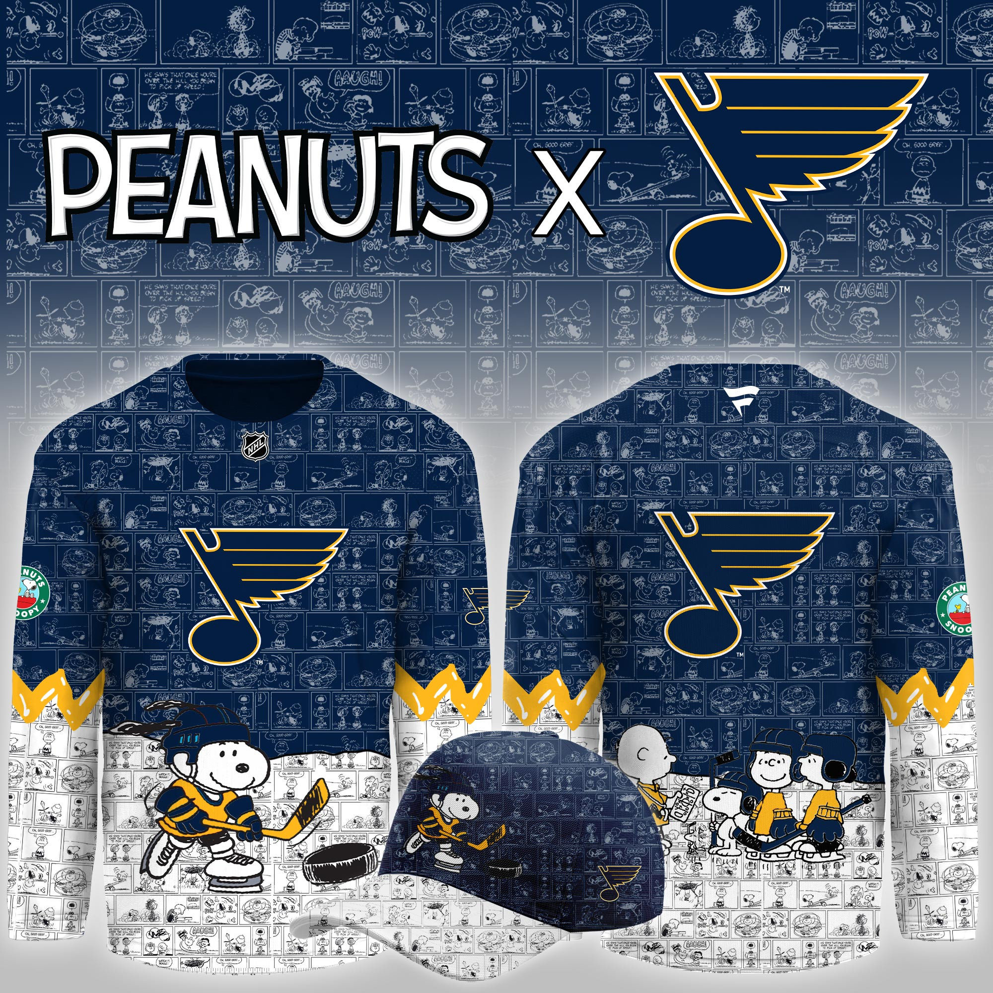 St. Louis Blues Peanuts Night Limited Hockey Jersey PB84VG8