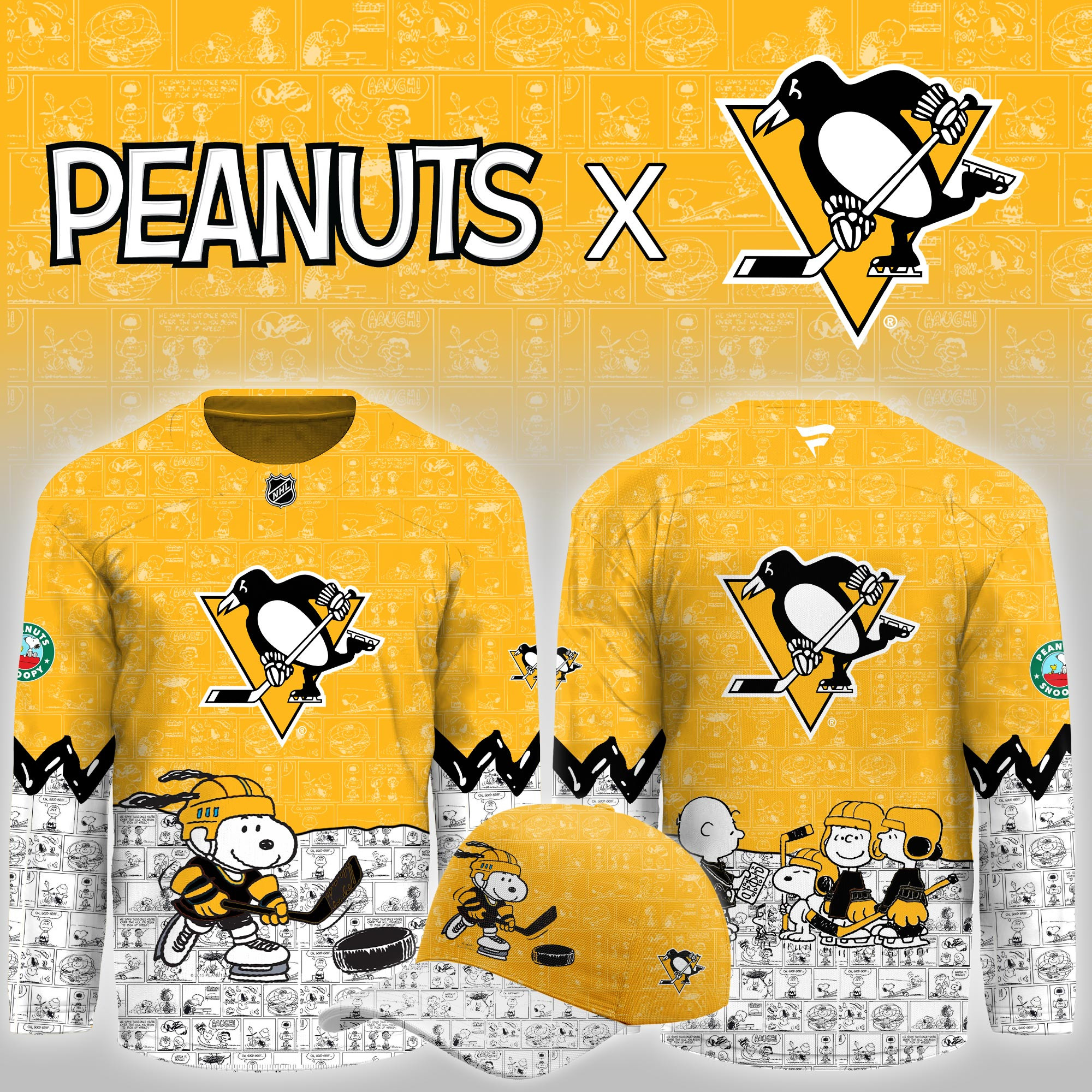 Pittsburgh Penguins Peanuts Night Limited Hockey Jersey PBAZKI4