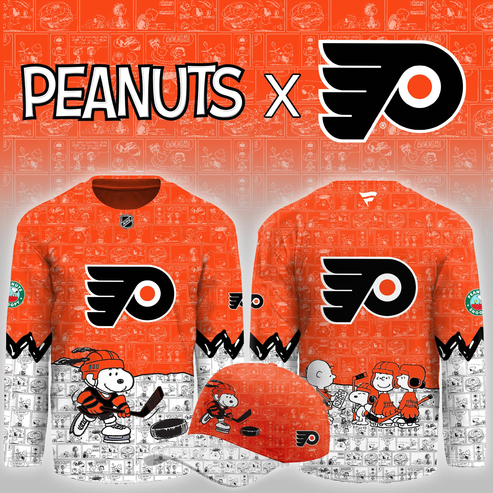 Philadelphia Flyers Peanuts Night Limited Hockey Jersey PBCRP18