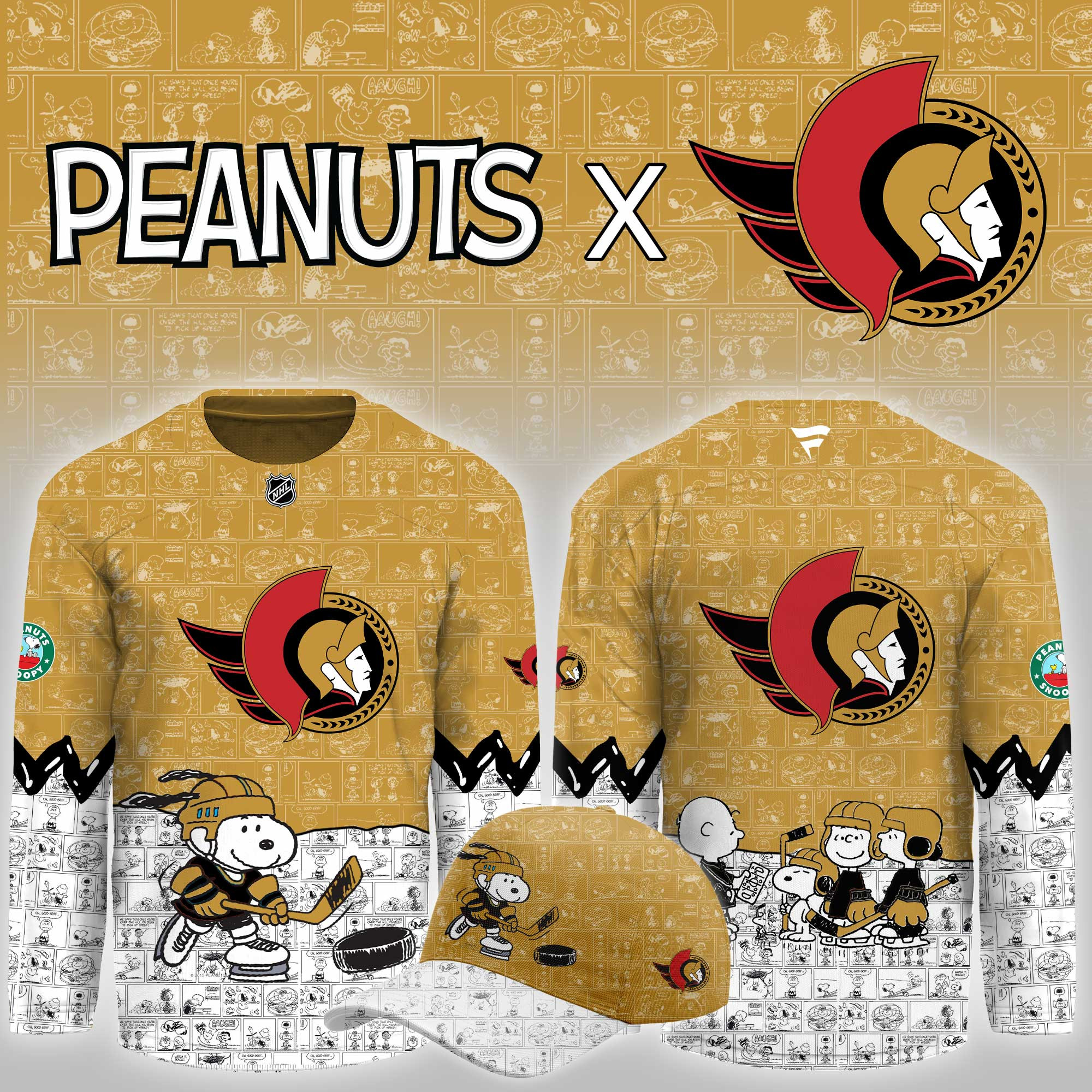 Ottawa Senators Peanuts Night Limited Hockey Jersey PBMHKXK