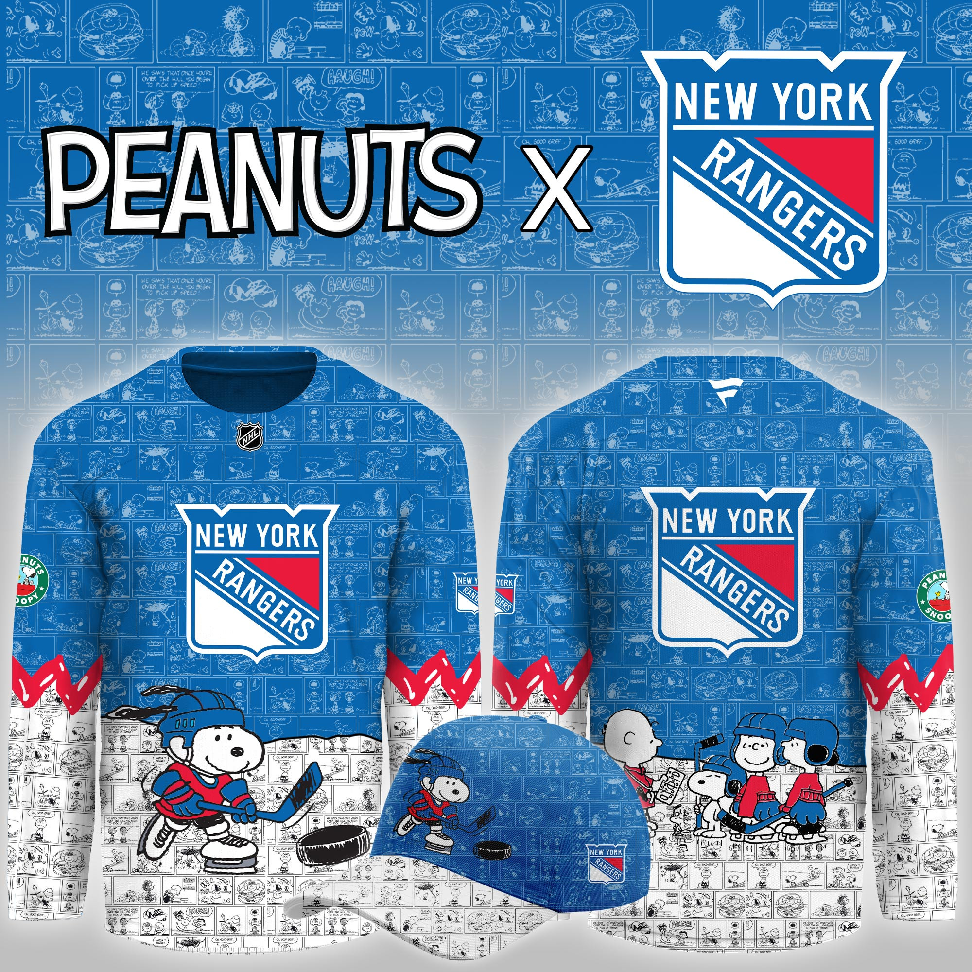 New York Rangers Peanuts Night Limited Hockey Jersey PB53PZE