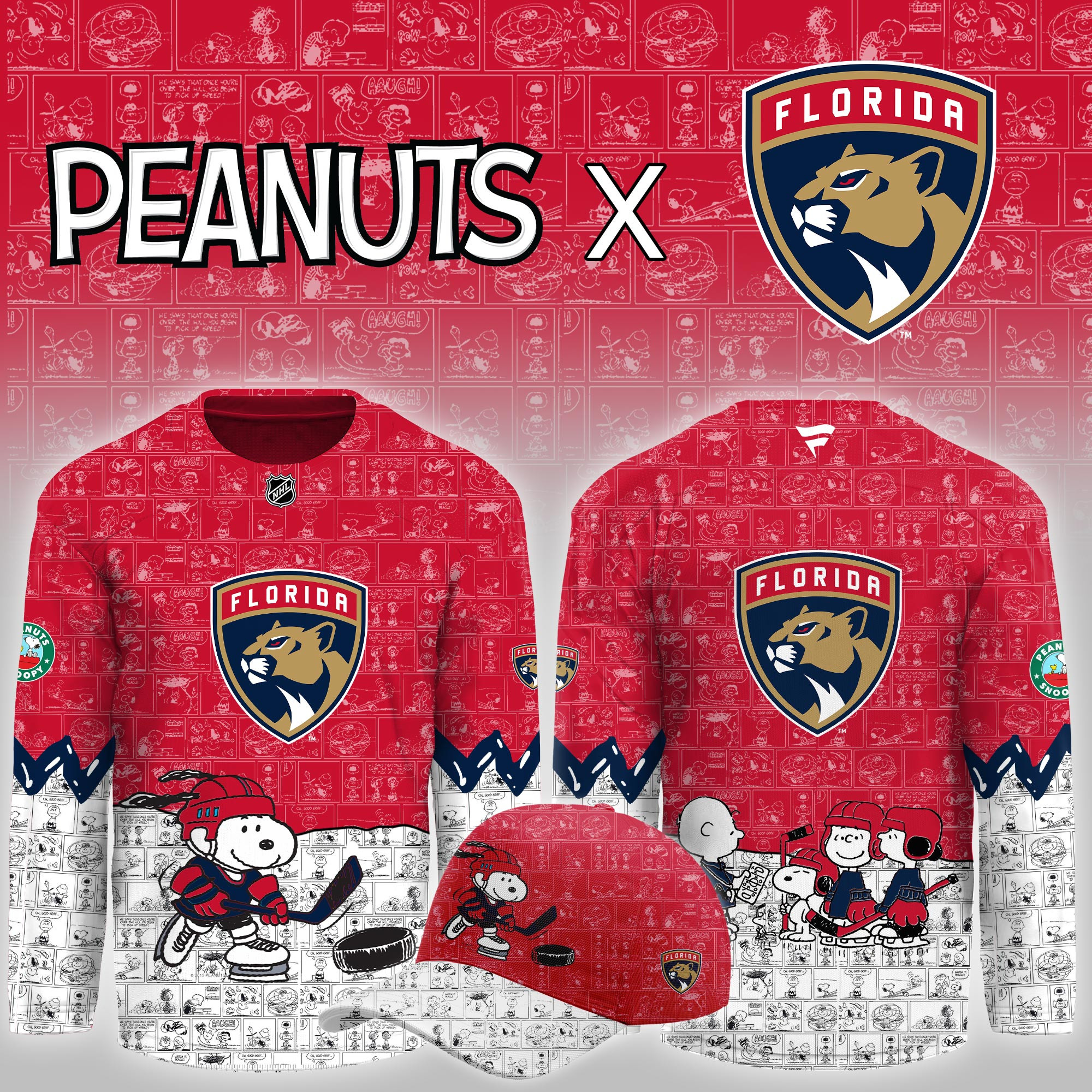 Florida Panthers Peanuts Night Limited Hockey Jersey PB1930C