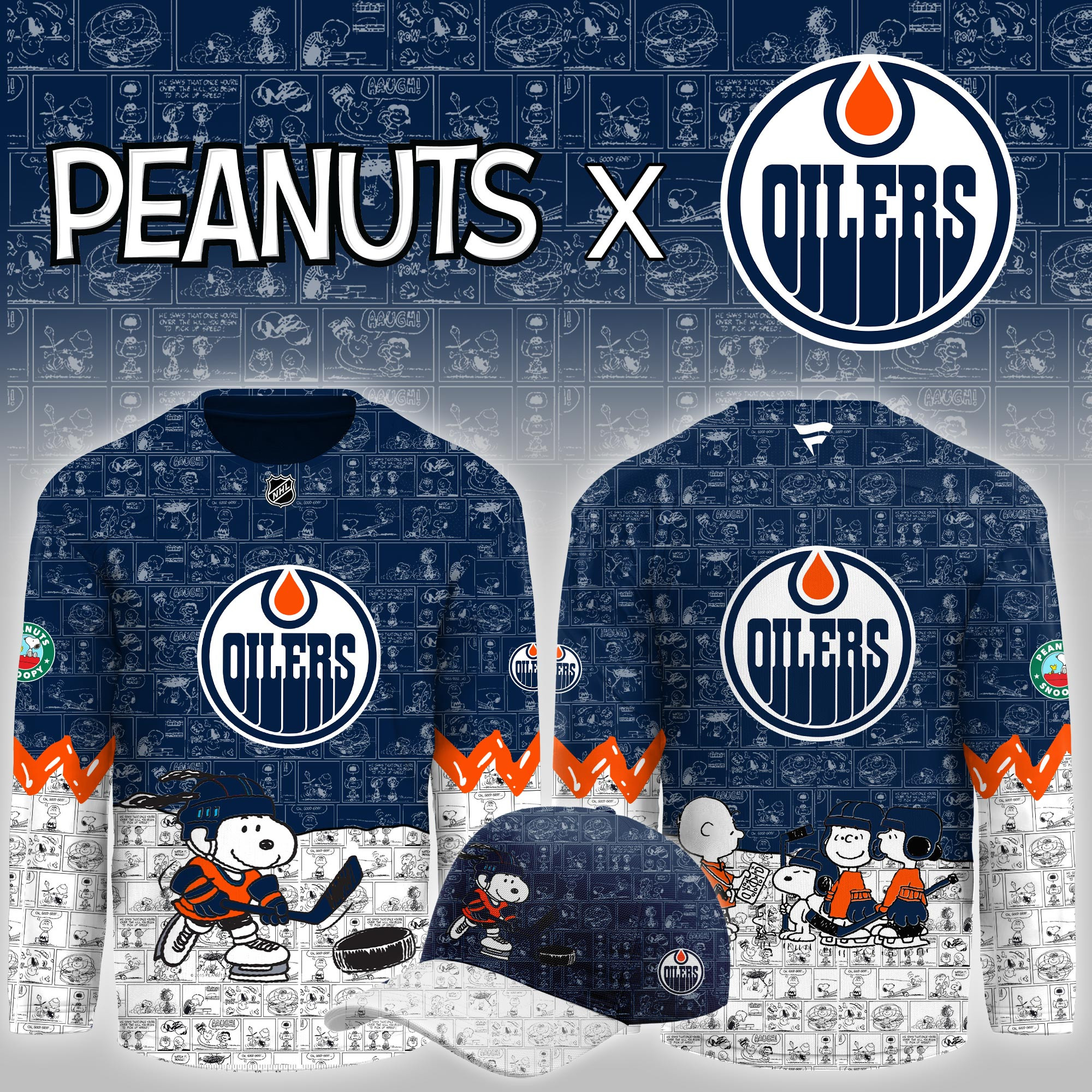 Edmonton Oilers Peanuts Night Limited Hockey Jersey PB0J7US