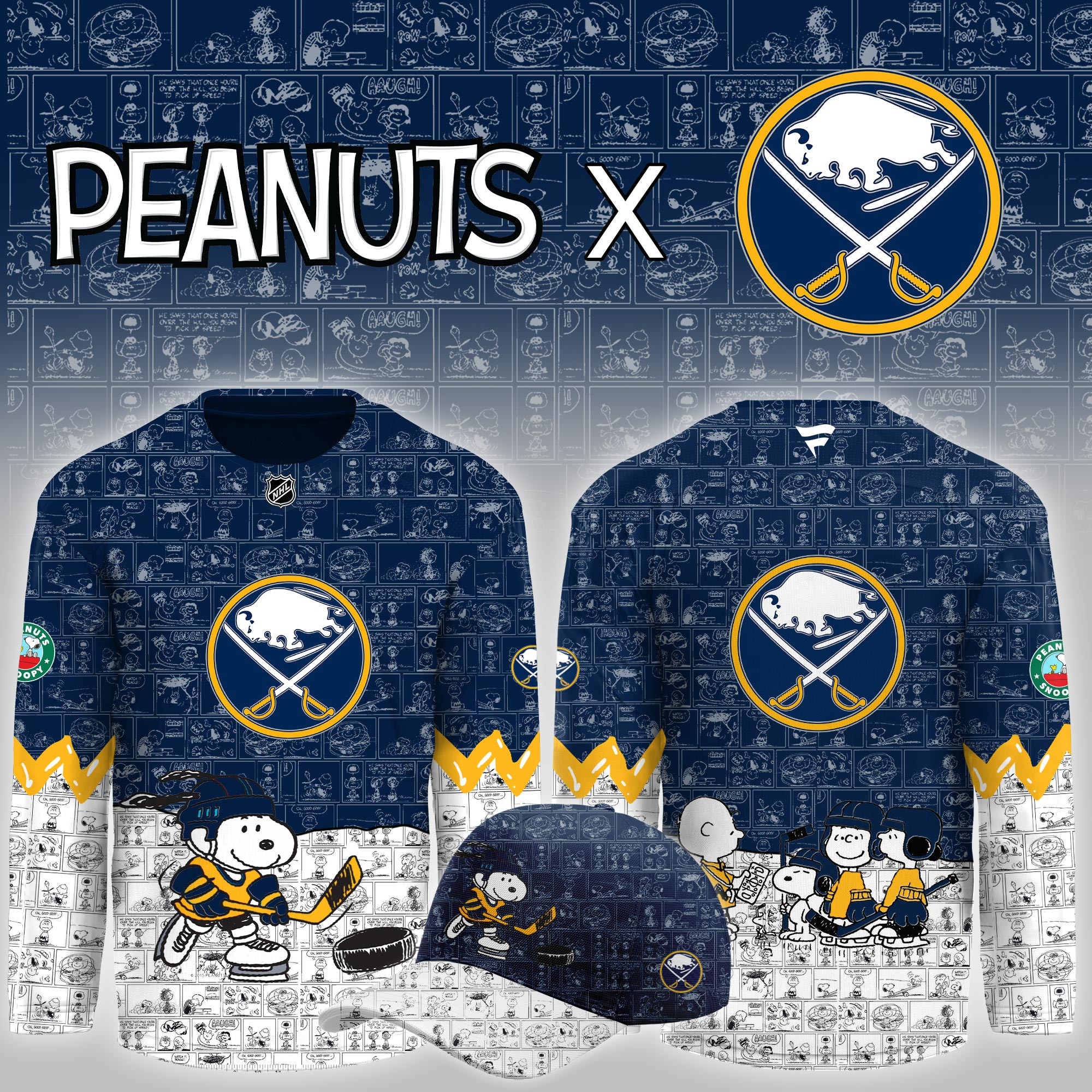 Buffalo Sabres Peanuts Night Limited Hockey Jersey PBUB6V5
