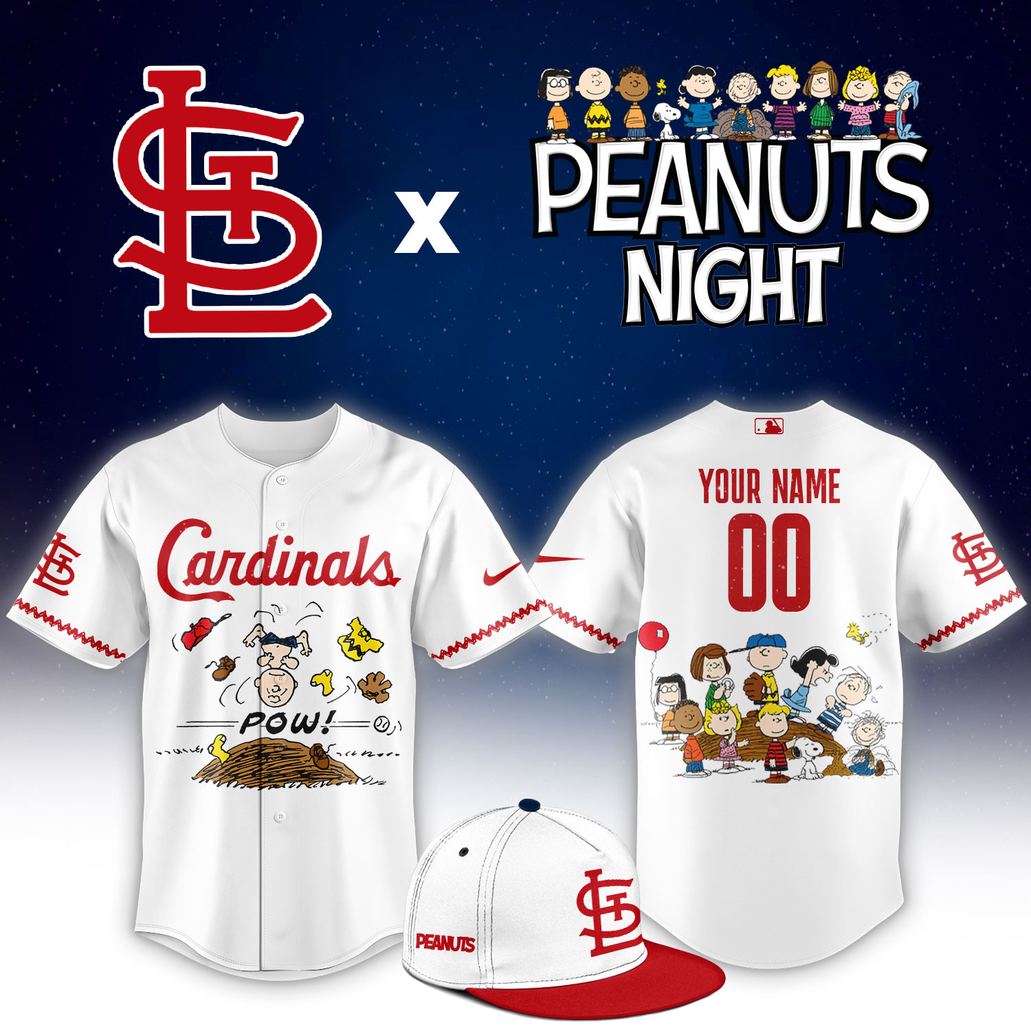 Peanuts Night Limited Custom Jersey PBIUGBS