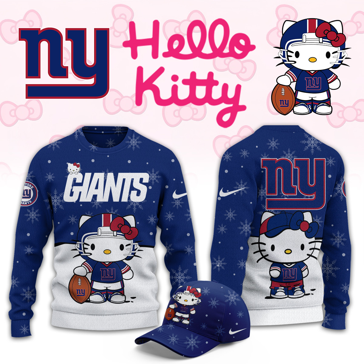 New York Giants Hello Kitty Limited Ugly Sweaters PBLJYZ1