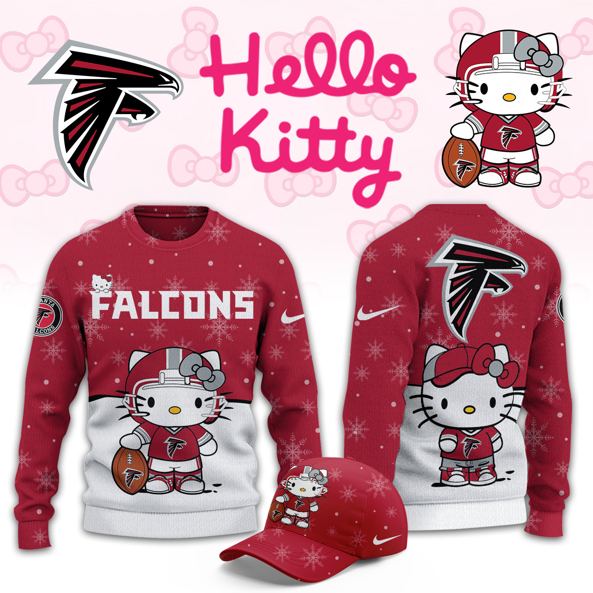 Atlanta Falcons Hello Kitty Limited Ugly Sweaters PB898QC