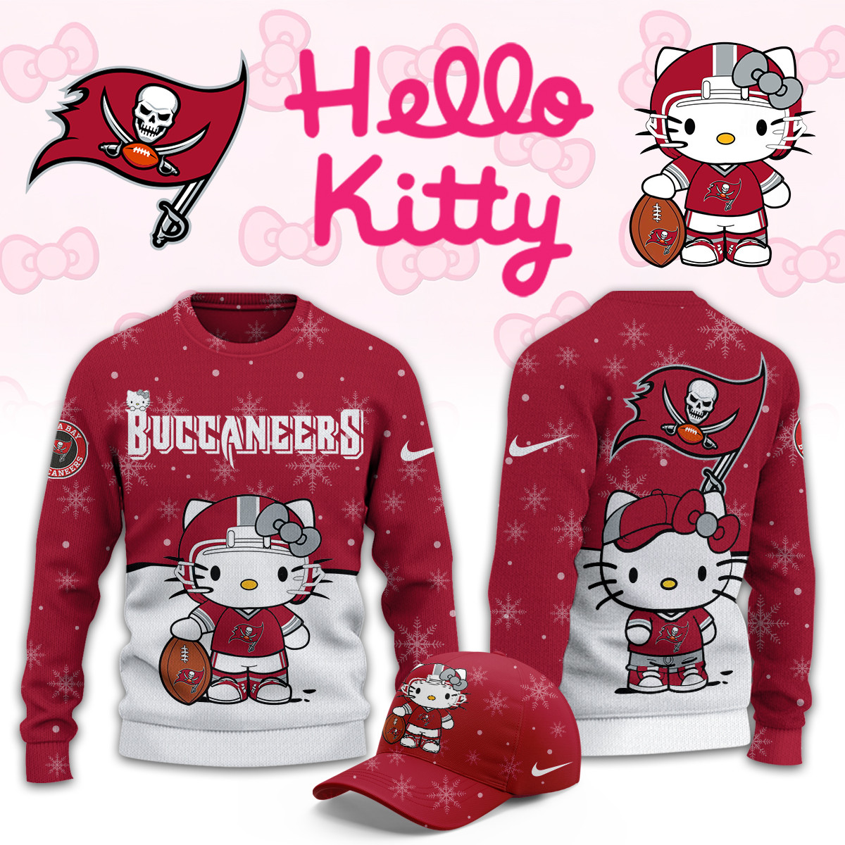 Tampa Bay Buccaneers Hello Kitty Limited Ugly Sweaters PBAA35G