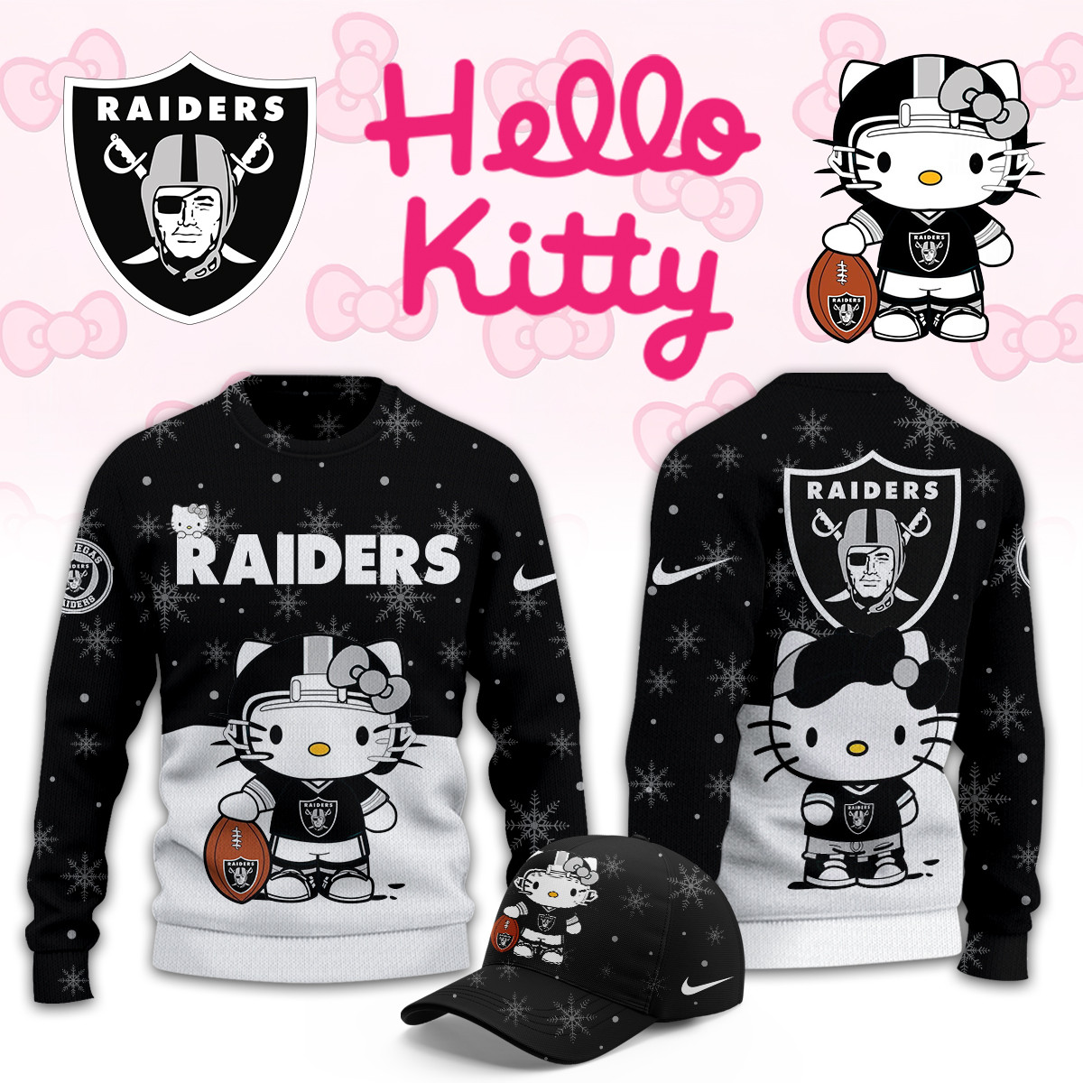 Las Vegas Raiders Hello Kitty Limited Ugly Sweaters PBQQY2Z