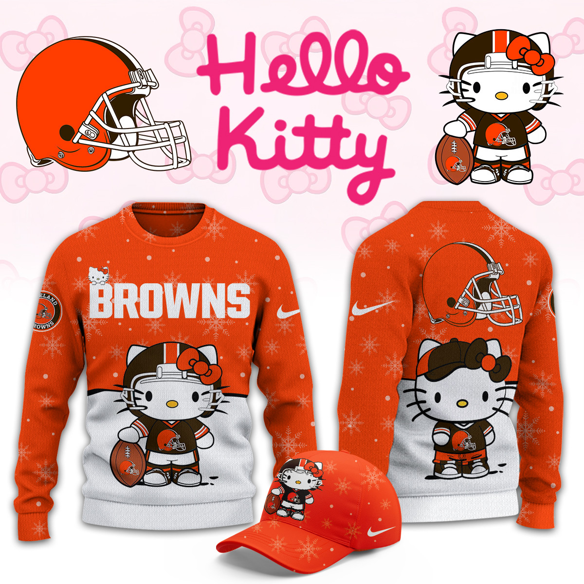Cleveland Browns Hello Kitty Limited Ugly Sweaters PB9L6GZ