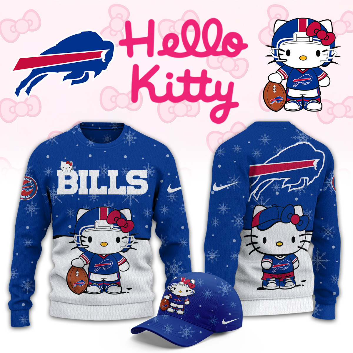 Buffalo Bills Hello Kitty Limited Ugly Sweaters PBF31RJ