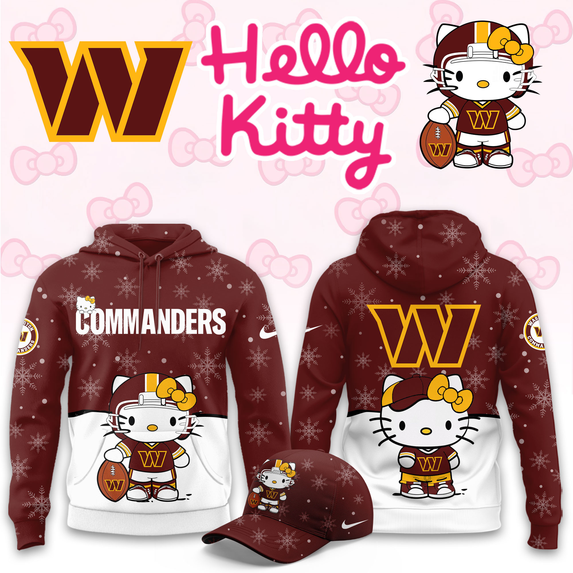 Washington Commanders Hello Kitty Limited Hoodie PBCGZ6F