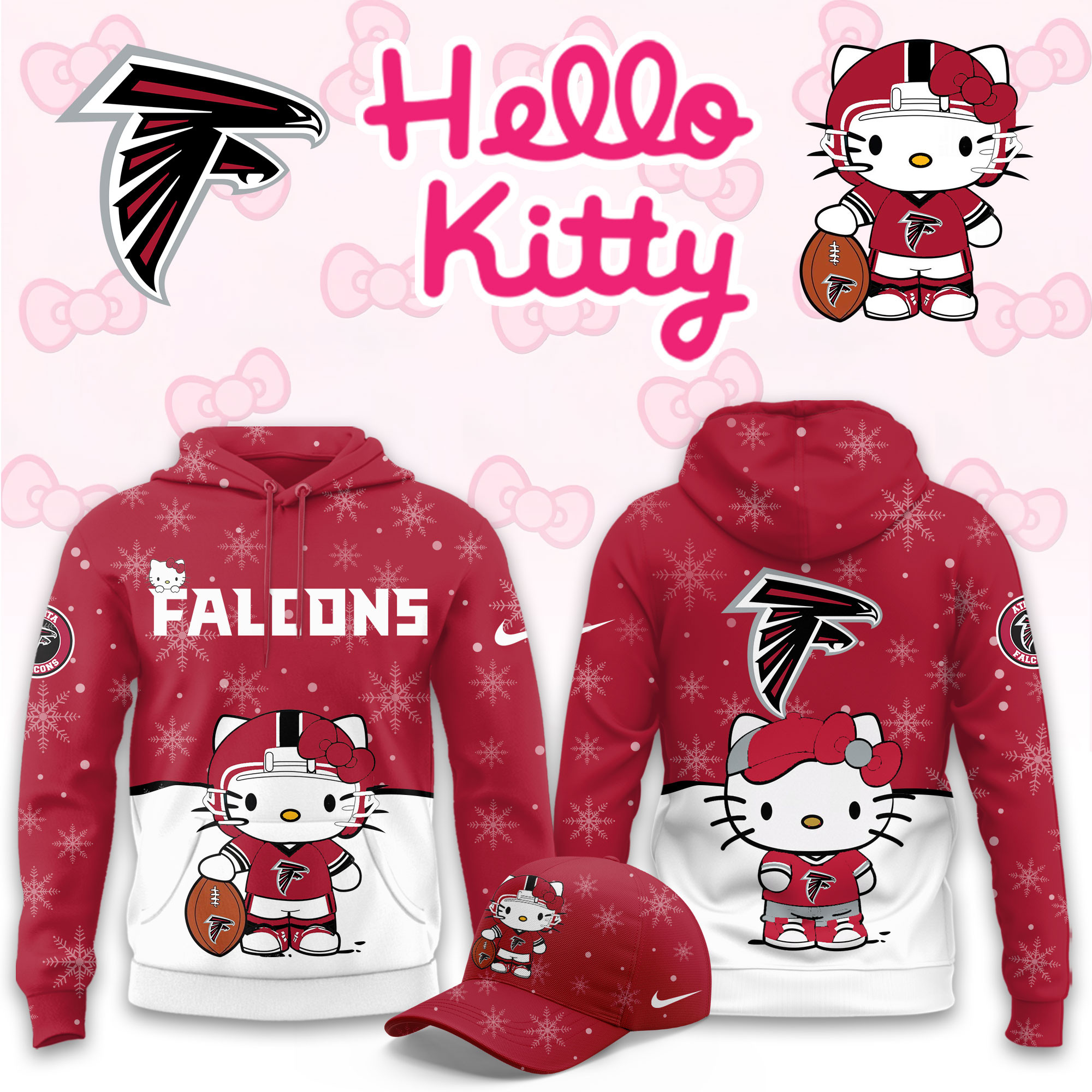 Atlanta Falcons Hello Kitty Limited Hoodie PBX929U