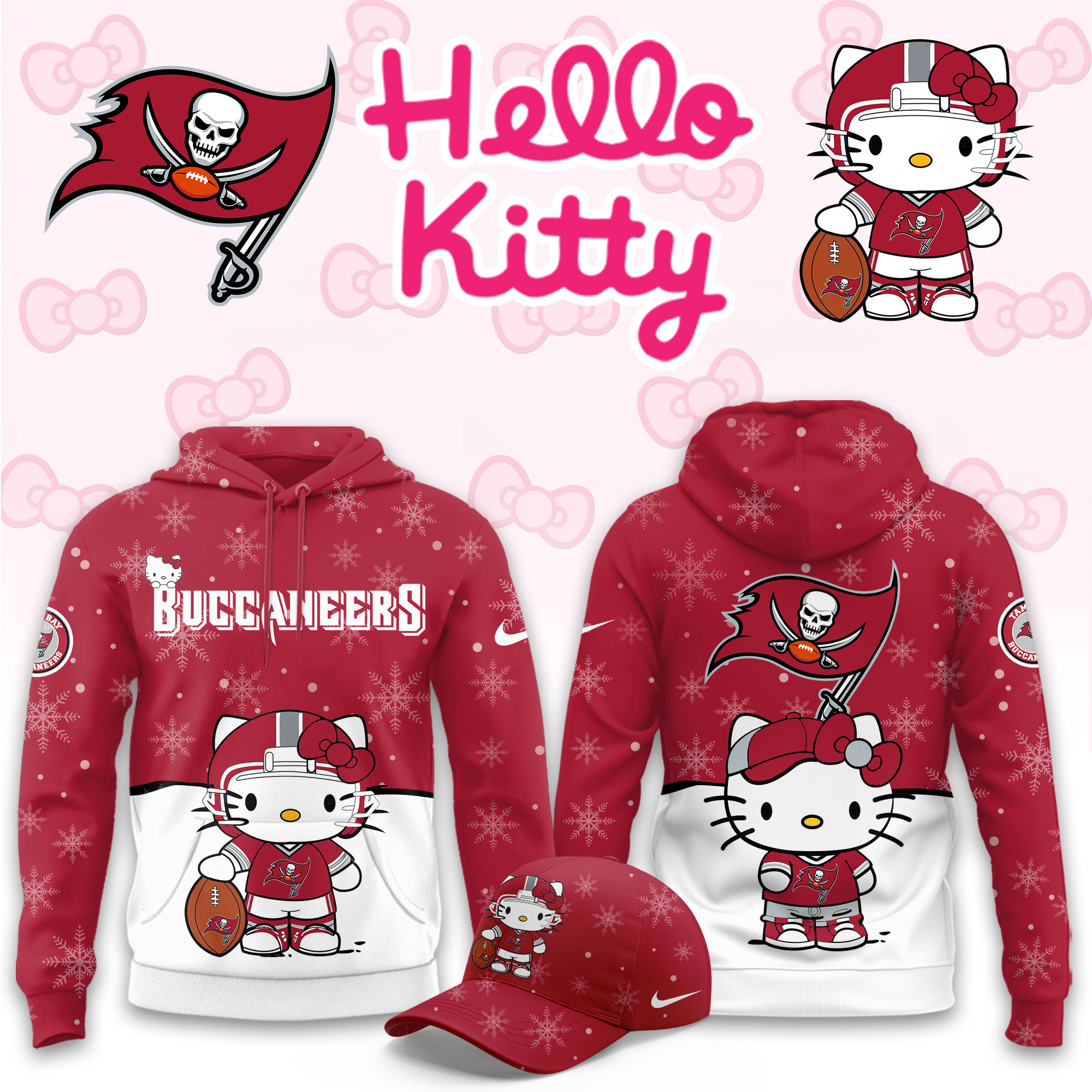 Tampa Bay Buccaneers Hello Kitty Limited Hoodie PB5IOFI
