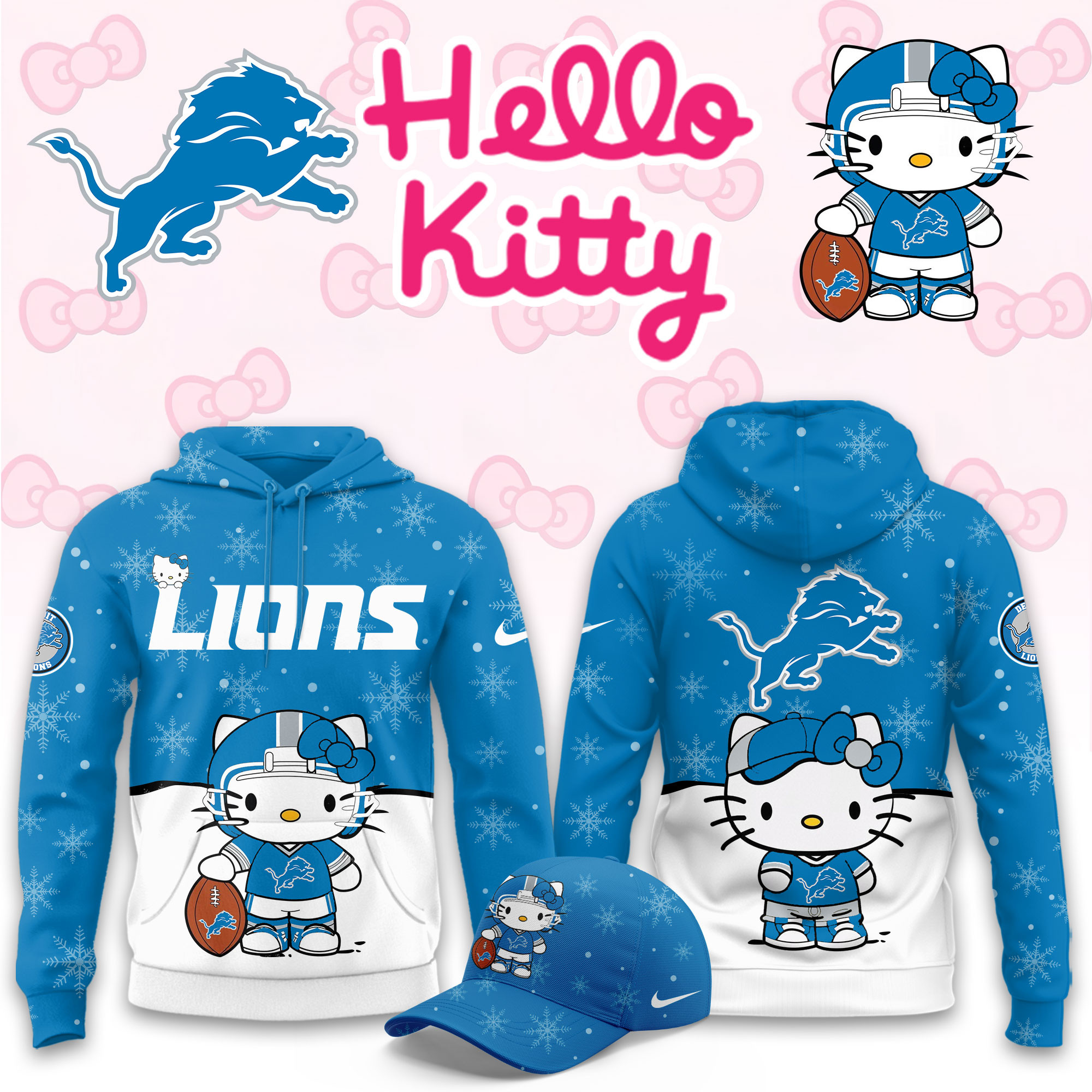 Detroit Lions Hello Kitty Limited Hoodie PB6OY9E