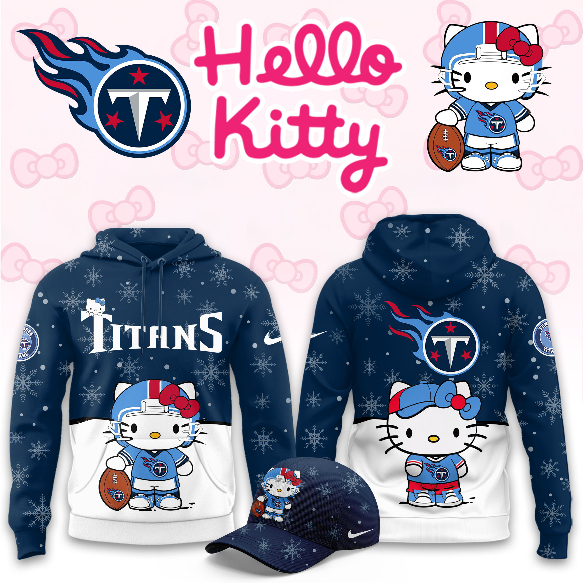 Tennessee Titans Hello Kitty Limited Hoodie PBQHYQL