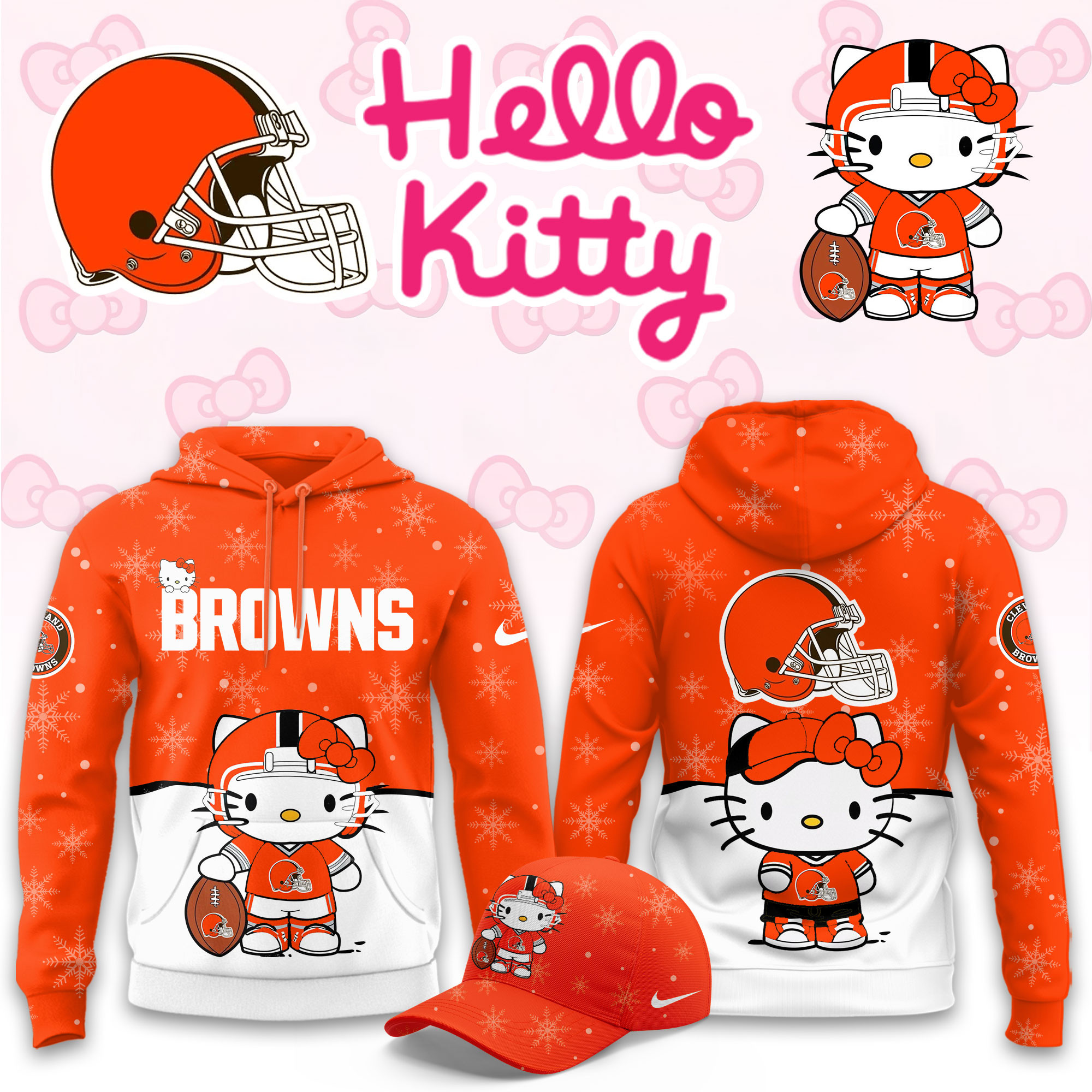 Cleveland Browns Hello Kitty Limited Hoodie PBXL8MP