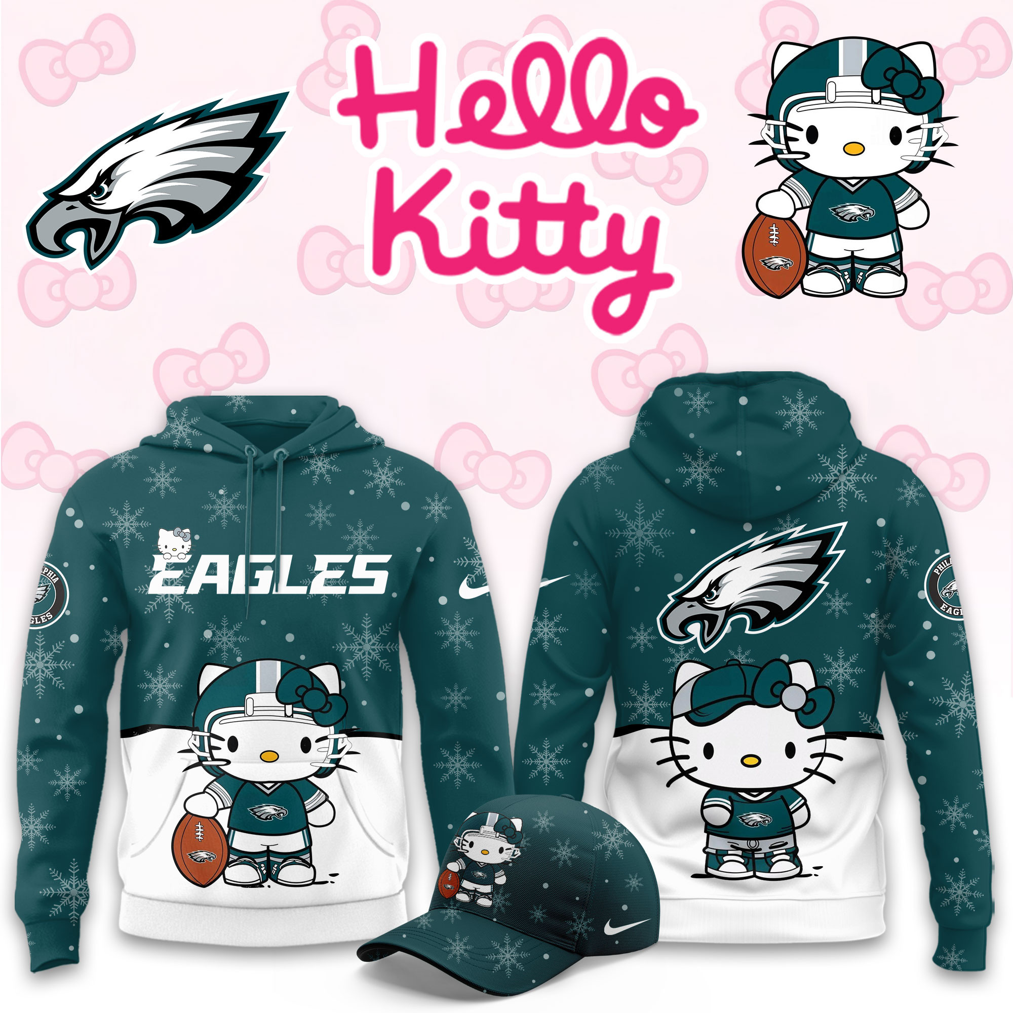Philadelphia Eagles Hello Kitty Limited Hoodie PBJV96R