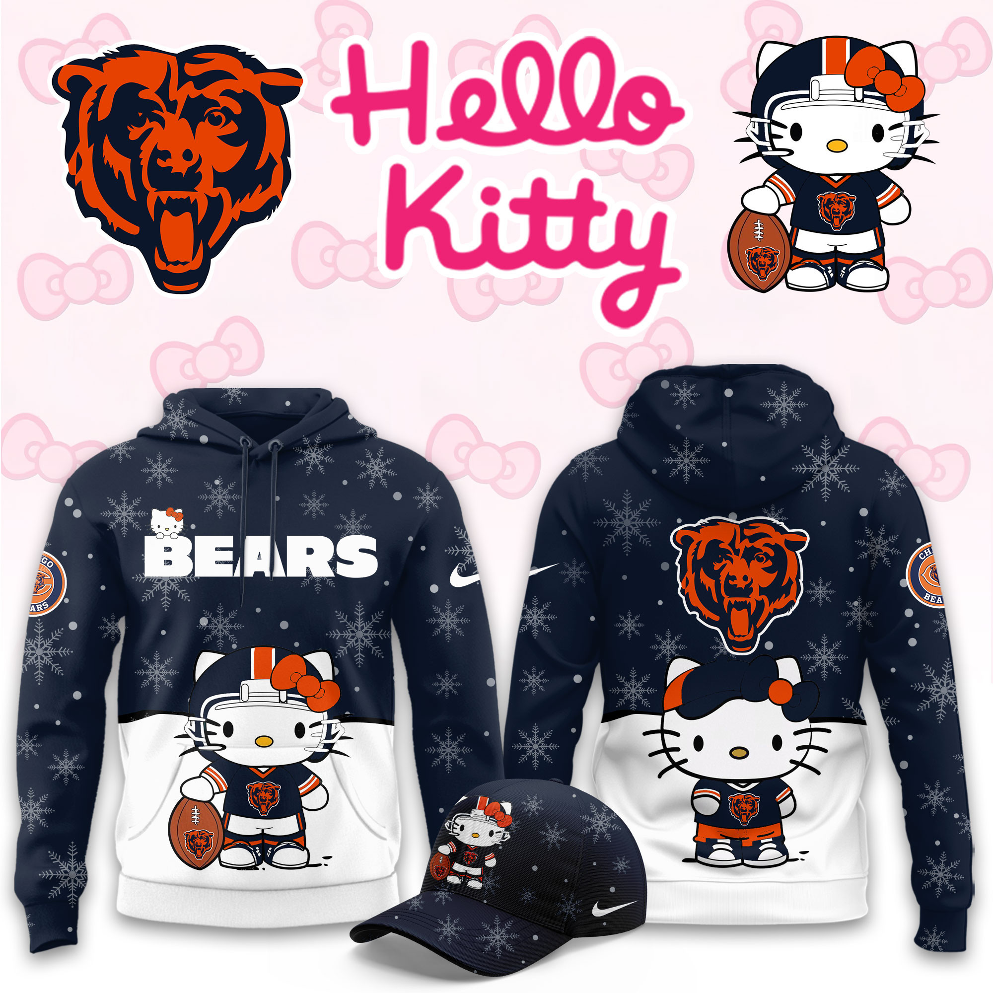 Chicago Bears Hello Kitty Limited Hoodie PB6GPEW