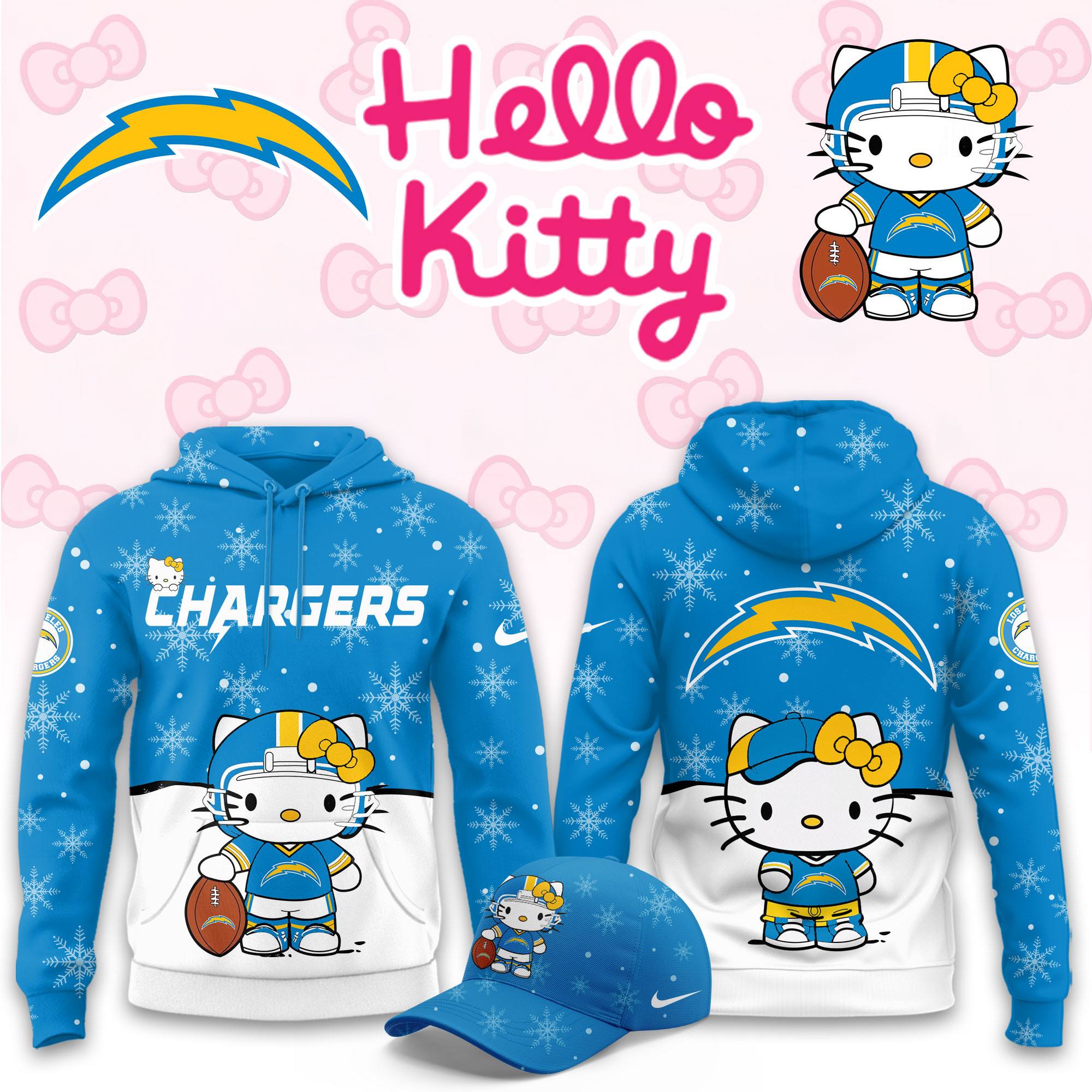 Los Angeles Chargers Hello Kitty Limited Hoodie PBR37JI