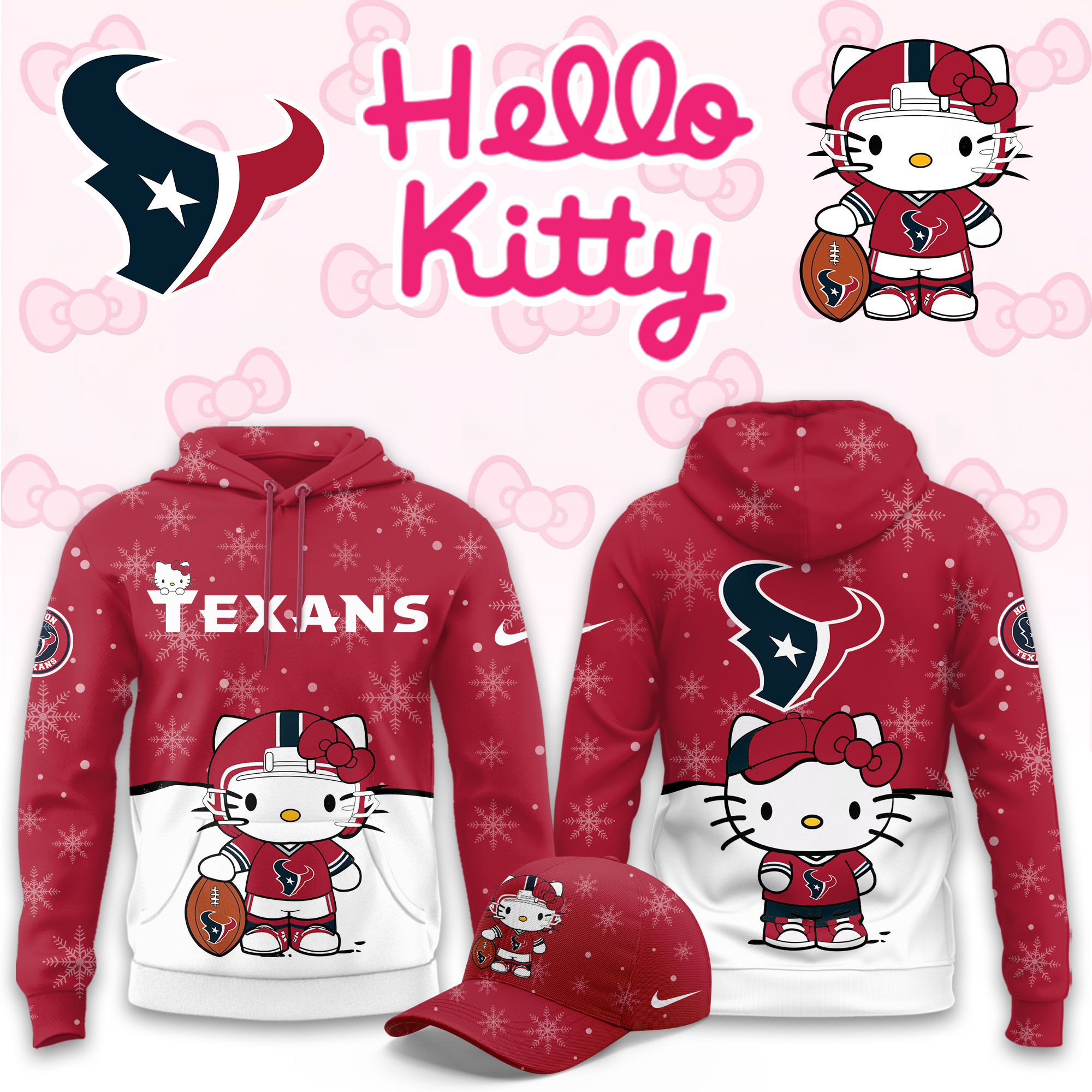 Houston Texans Hello Kitty Limited Hoodie PBILA23