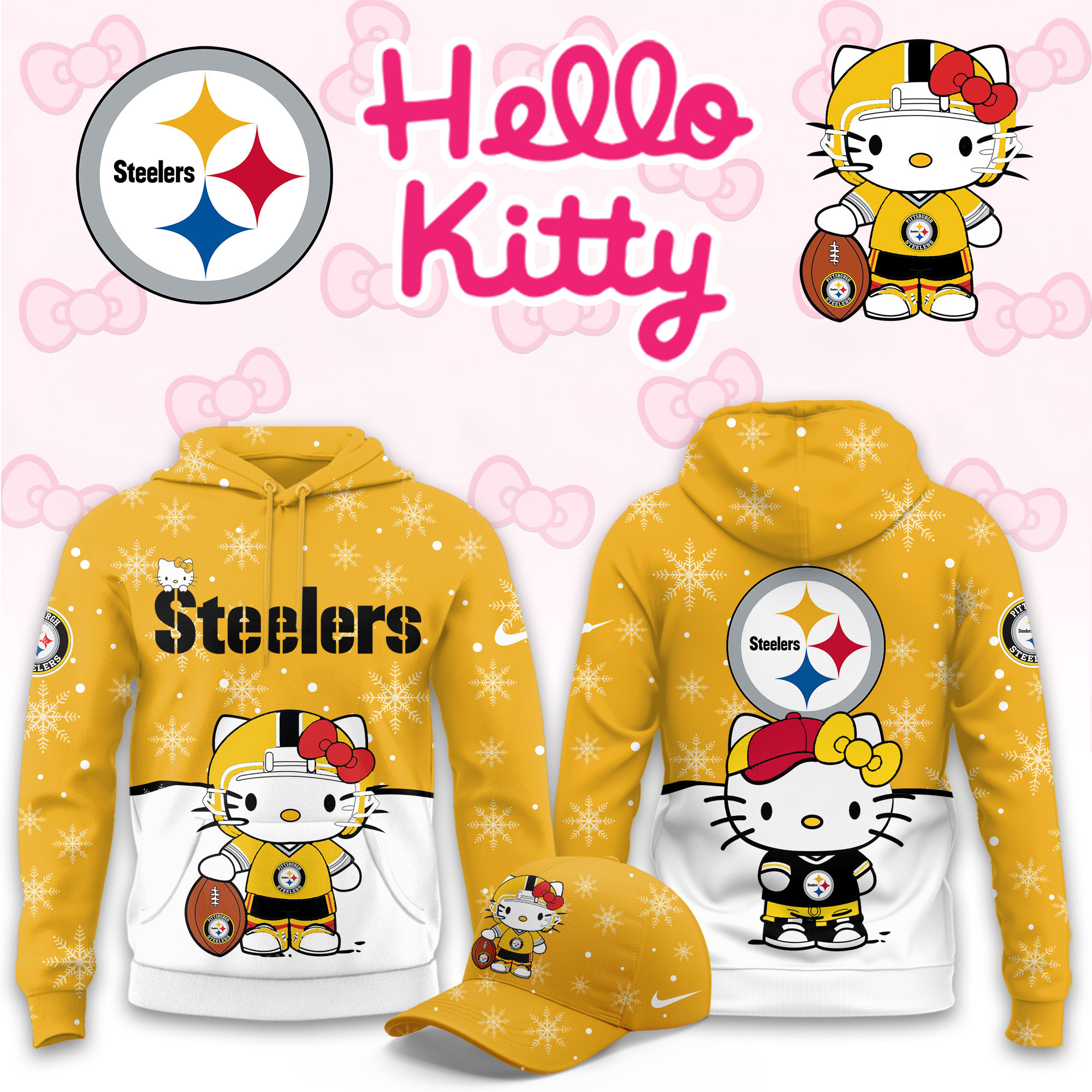 Pittsburgh Steelers Hello Kitty Limited Hoodie PBDZXB3
