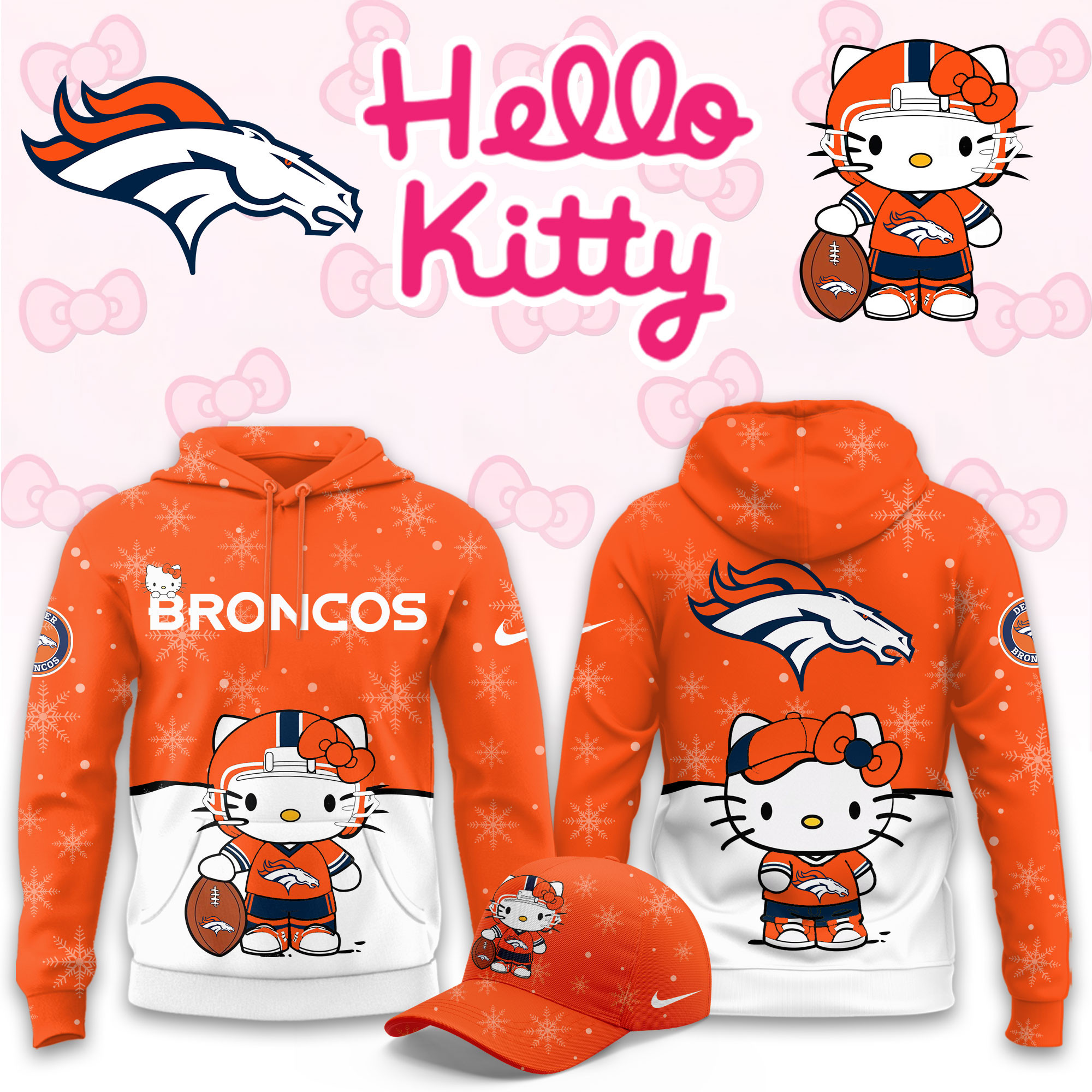 Denver Broncos Hello Kitty Limited Hoodie PBRHF70